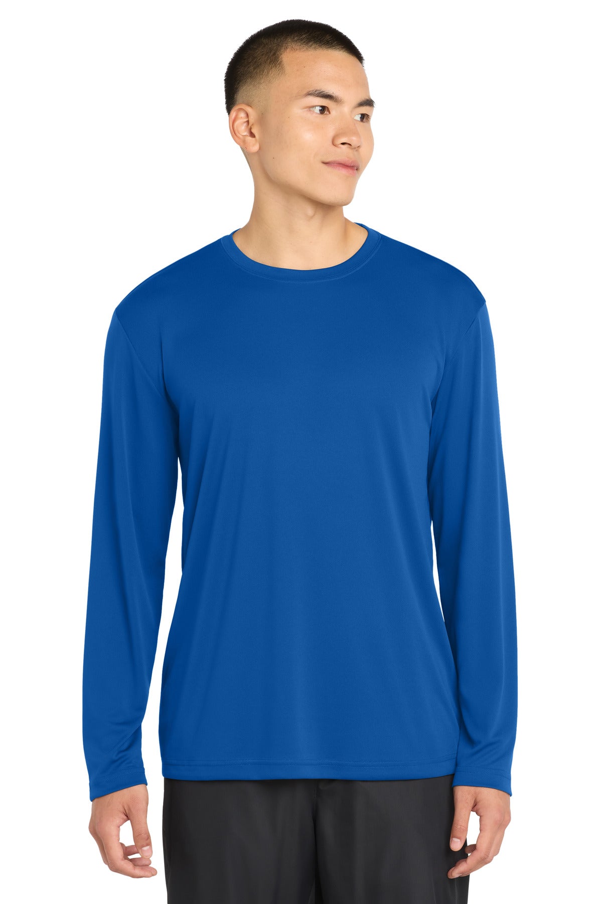 Custom logo Sport-Tek® Long Sleeve PosiCharge® Competitor™ Tee. ST350LS in True Royal