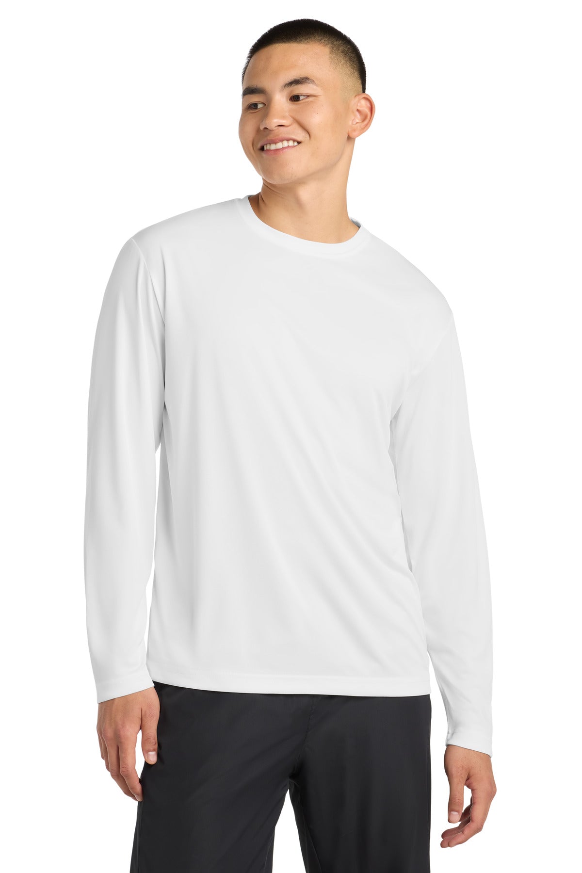 Custom logo Sport-Tek® Long Sleeve PosiCharge® Competitor™ Tee. ST350LS in White
