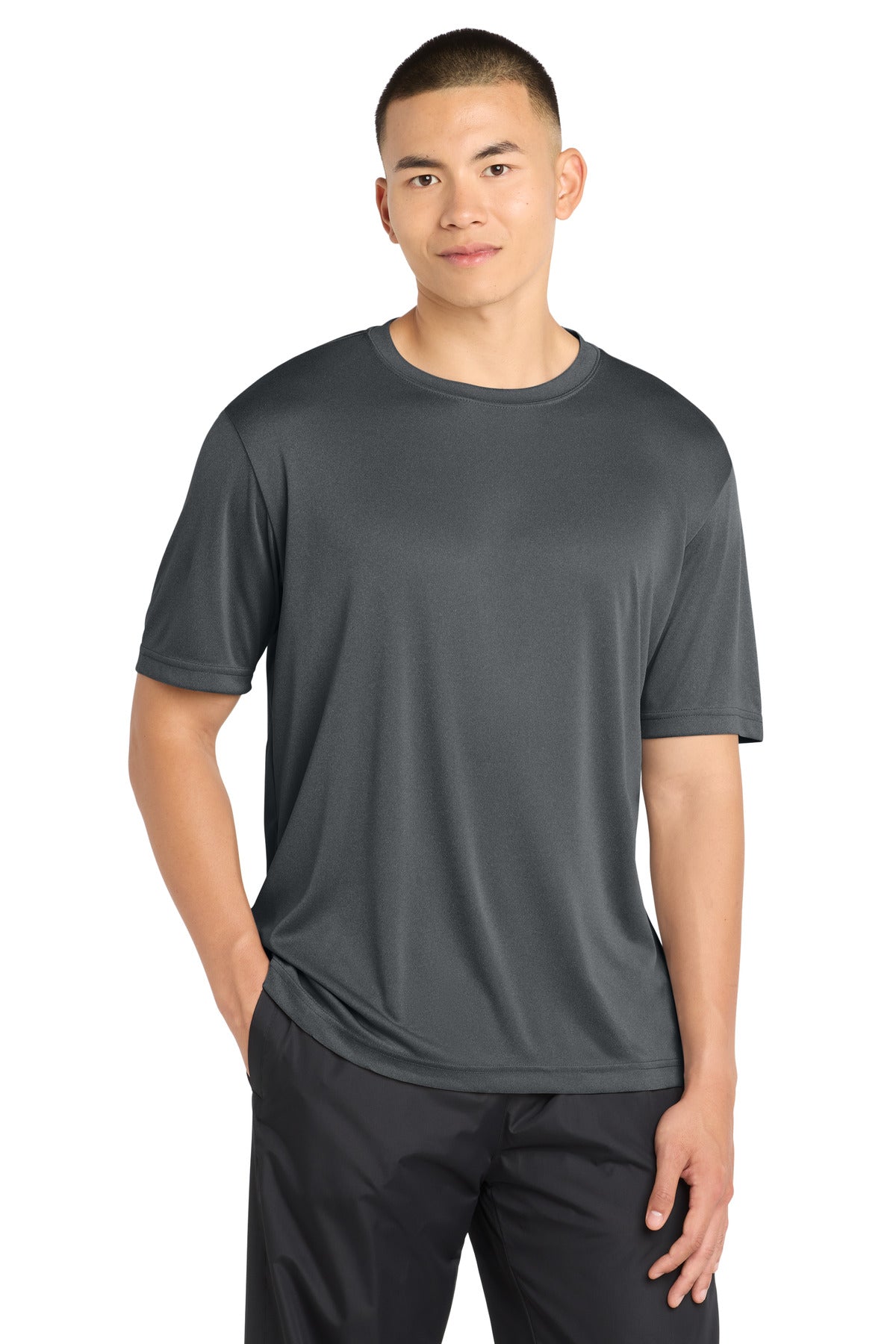 Custom logo Sport-Tek® PosiCharge® Competitor™ Tee. ST350 in Iron Grey Heather