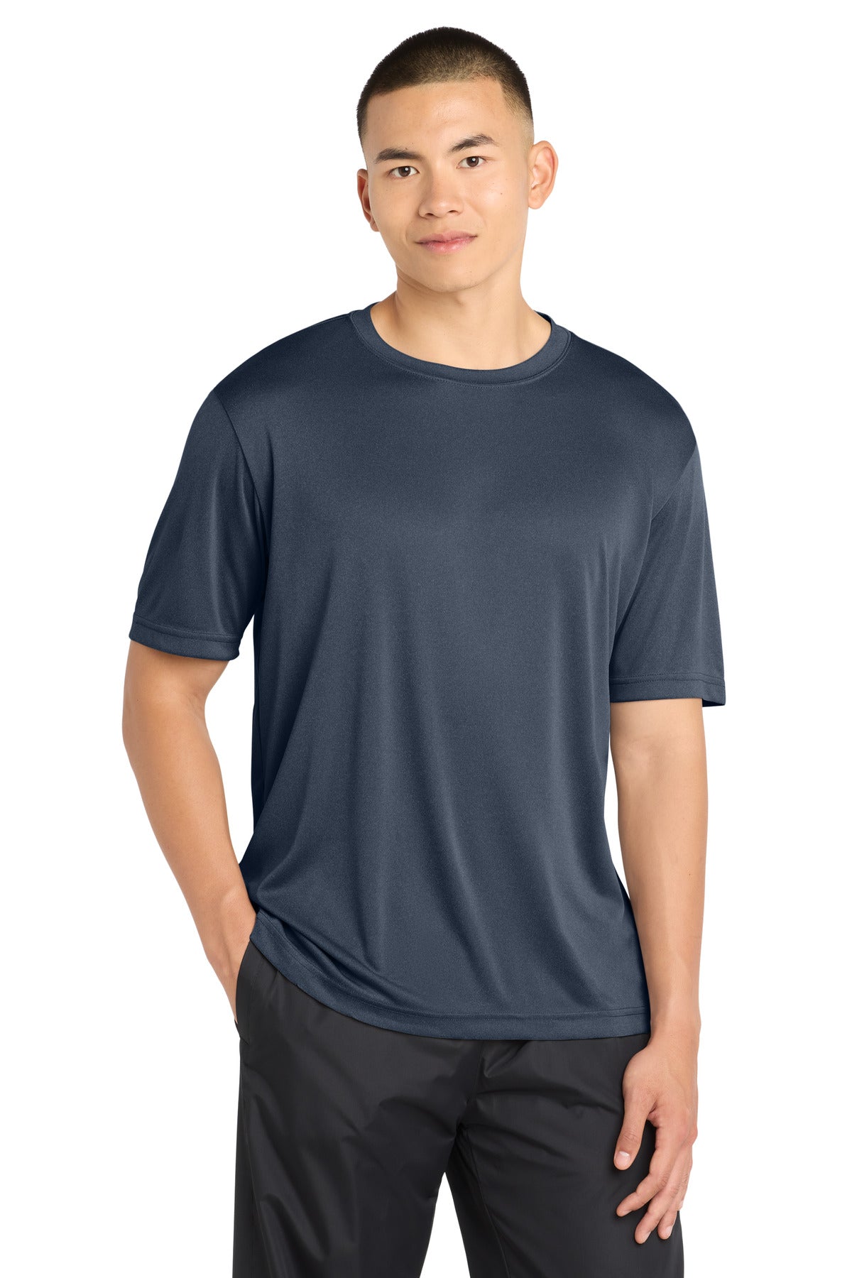 Custom logo Sport-Tek® PosiCharge® Competitor™ Tee. ST350 in True Navy Heather