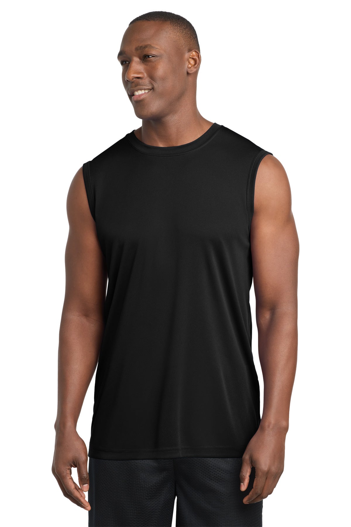 Custom logo Sport-Tek® Sleeveless PosiCharge® Competitor™ Tee. ST352 in Black