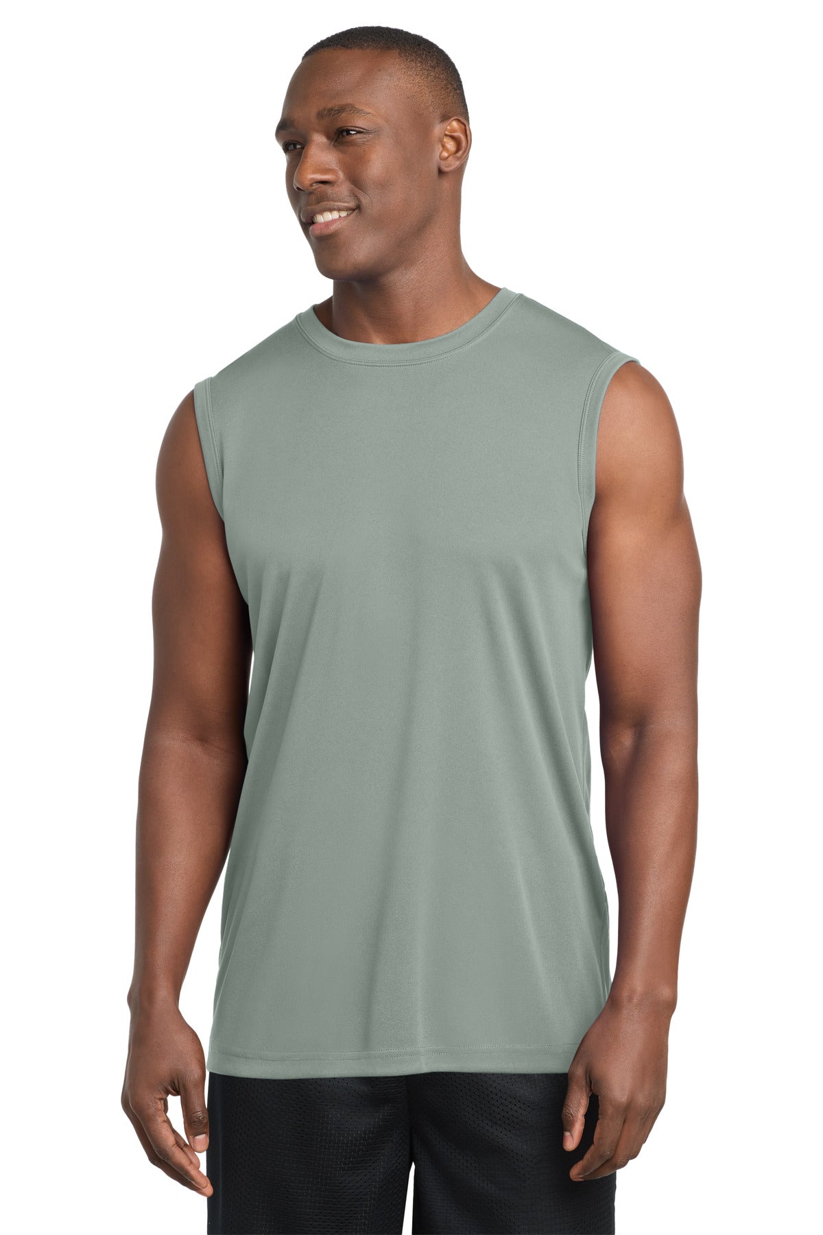 Custom logo Sport-Tek® Sleeveless PosiCharge® Competitor™ Tee. ST352 in Silver