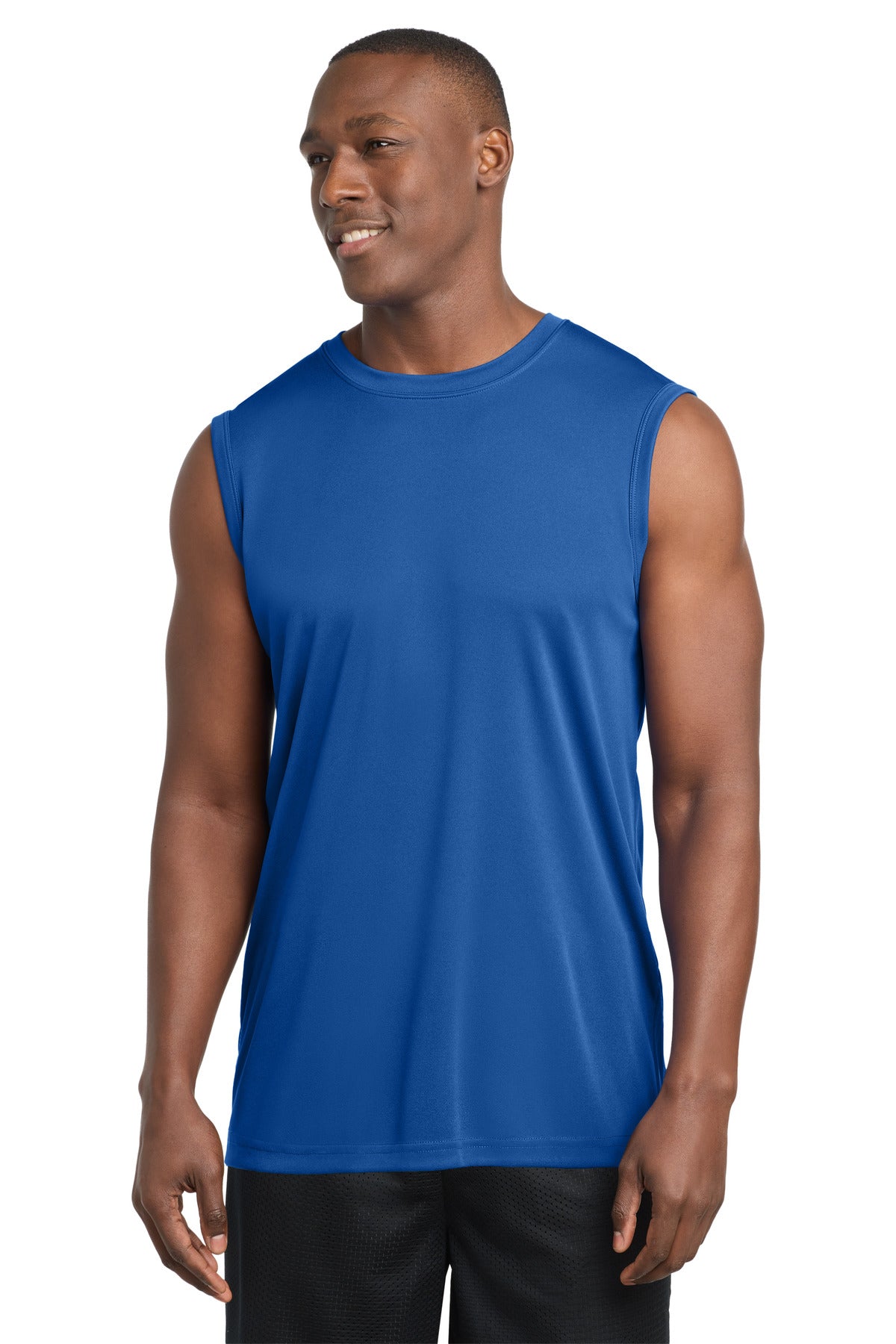 Custom logo Sport-Tek® Sleeveless PosiCharge® Competitor™ Tee. ST352 in True Royal