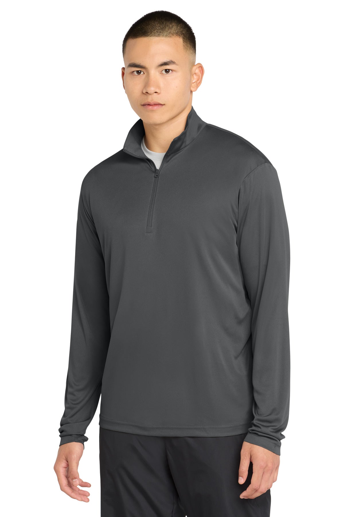 Custom logo Sport-Tek® PosiCharge® Competitor™ 1/4-Zip Pullover. ST357 in Iron Grey