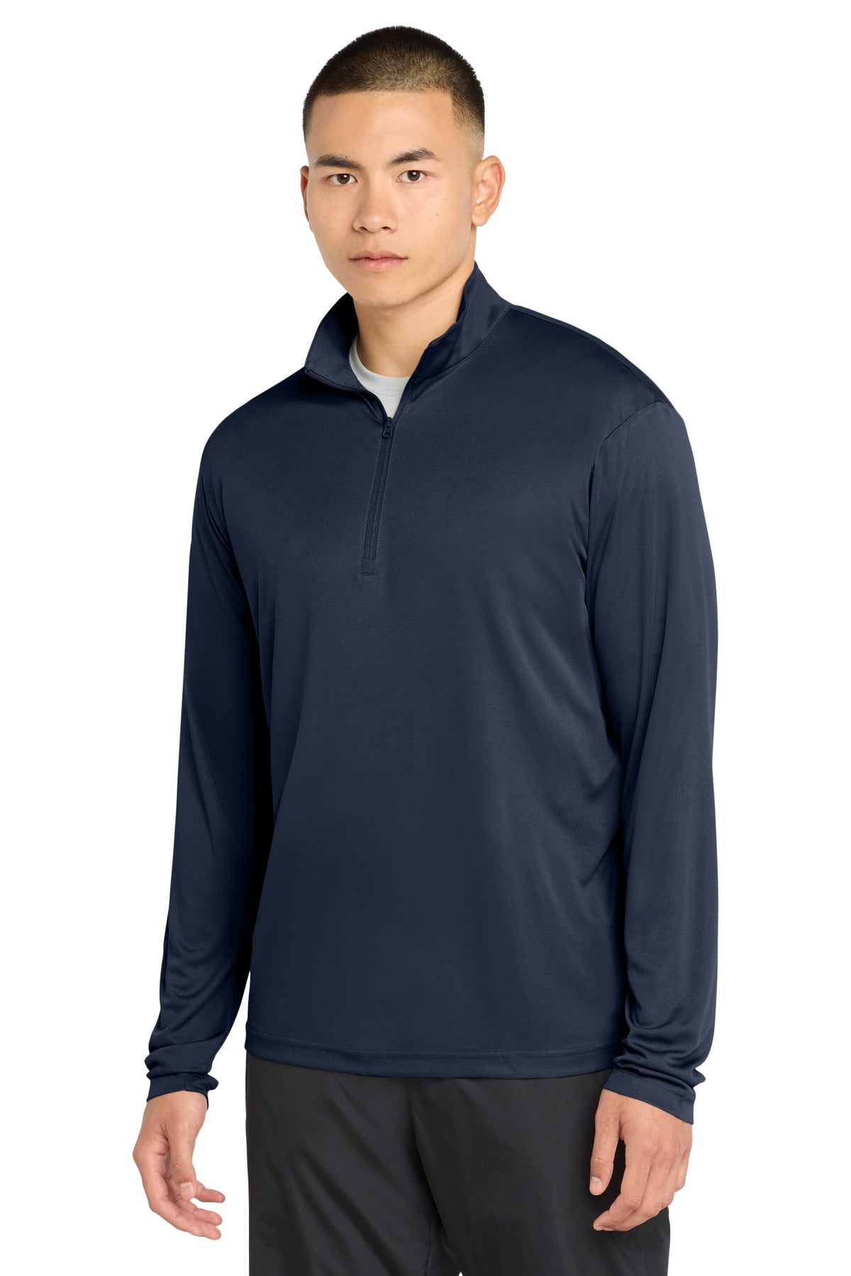 Custom logo Sport-Tek® PosiCharge® Competitor™ 1/4-Zip Pullover. ST357 in True Navy