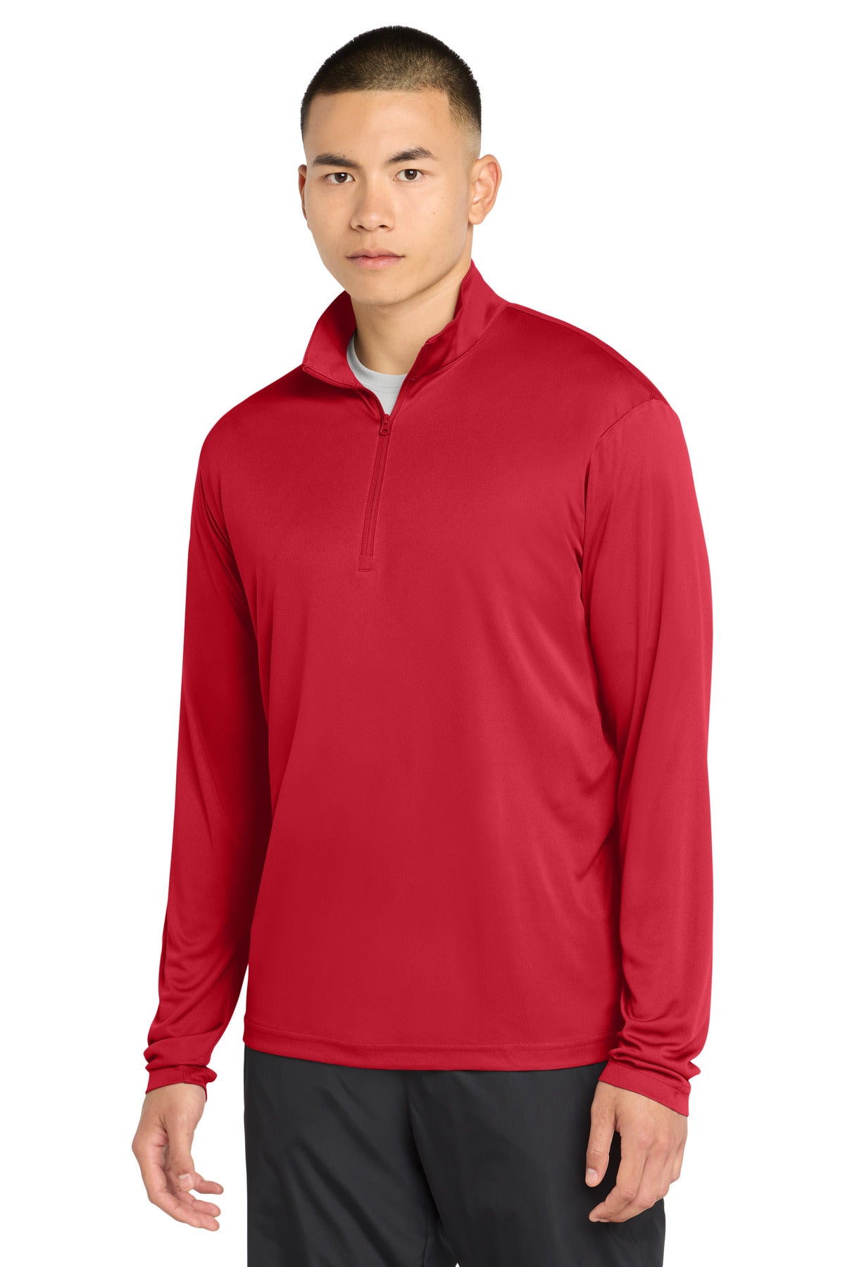 Custom logo Sport-Tek® PosiCharge® Competitor™ 1/4-Zip Pullover. ST357 in True Red