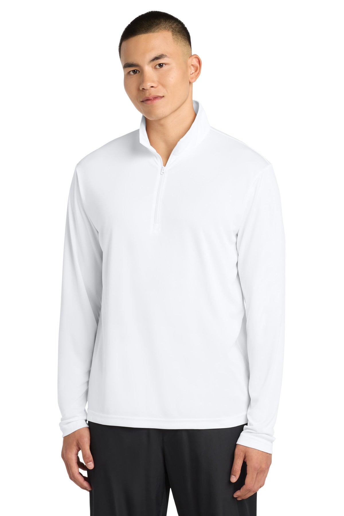 Custom logo Sport-Tek® PosiCharge® Competitor™ 1/4-Zip Pullover. ST357 in White