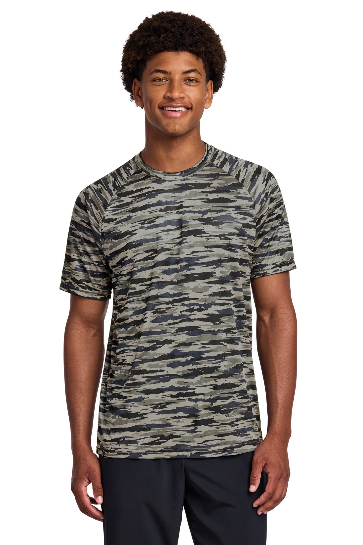 Custom logo Sport-Tek® Drift Camo Tee ST375 in True Navy