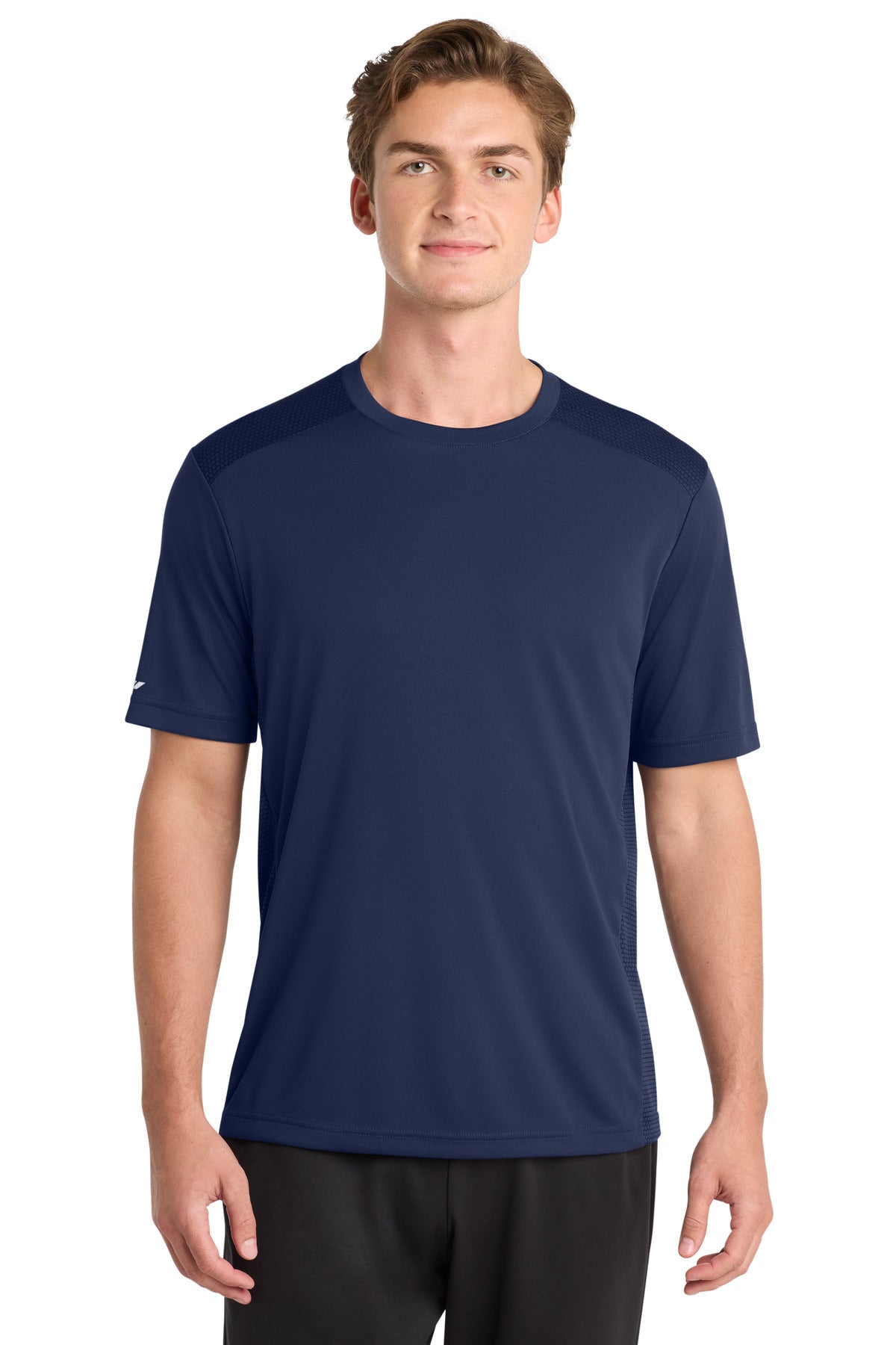 Custom logo Sport-Tek® PosiCharge® Elevate Tee. ST380 in True Navy