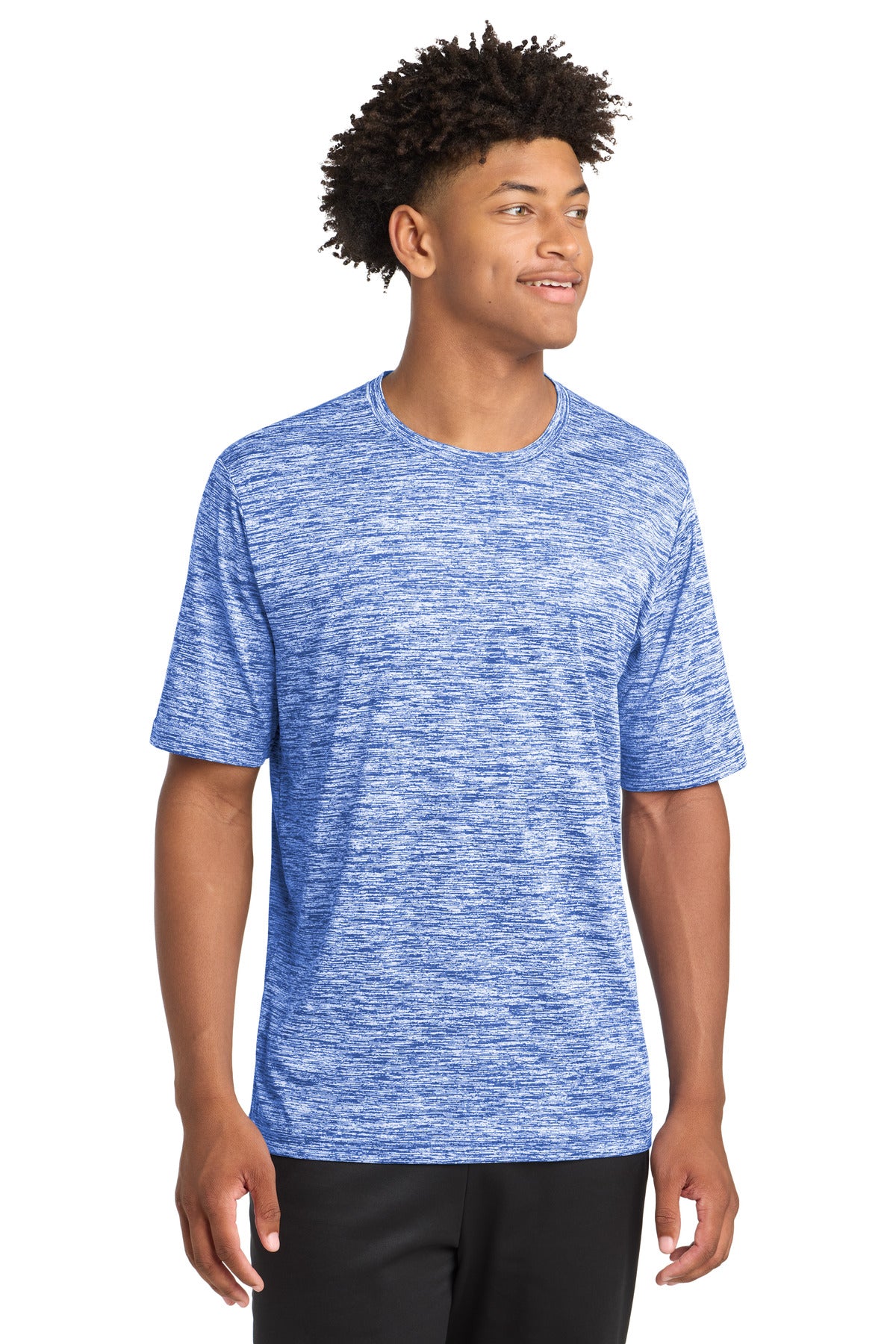 Custom logo Sport-Tek® PosiCharge® Electric Heather Tee. ST390 in True Royal Electric