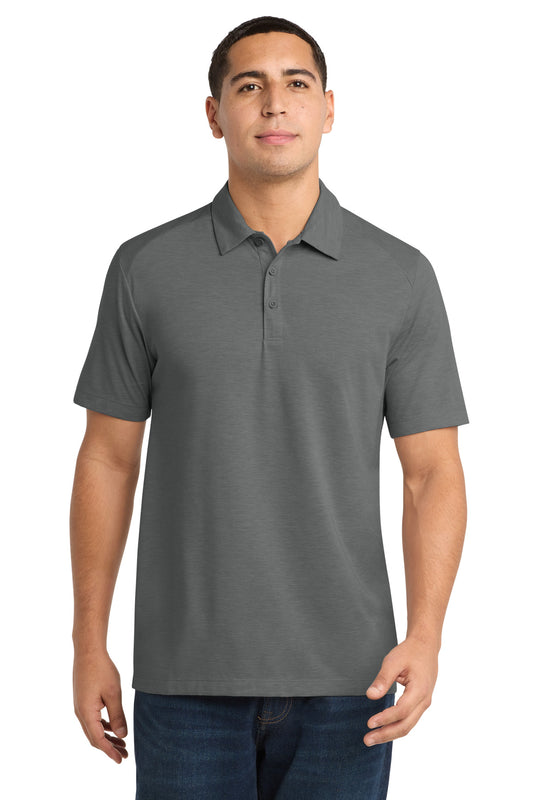 Custom logo Sport-Tek ® PosiCharge ® Tri-Blend Wicking Polo. ST405 in Dark Grey Heather