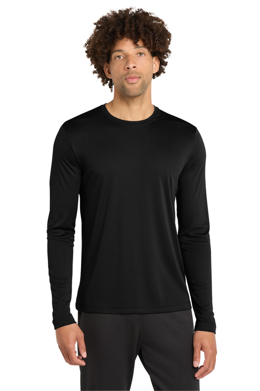Custom logo Sport-Tek ® Posi-UV® Pro Long Sleeve Tee. ST420LS in Black