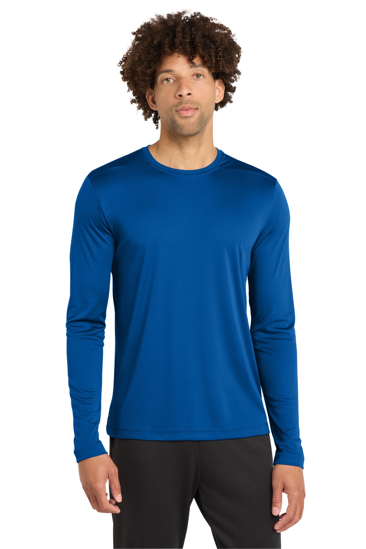 Custom logo Sport-Tek ® Posi-UV® Pro Long Sleeve Tee. ST420LS in True Royal