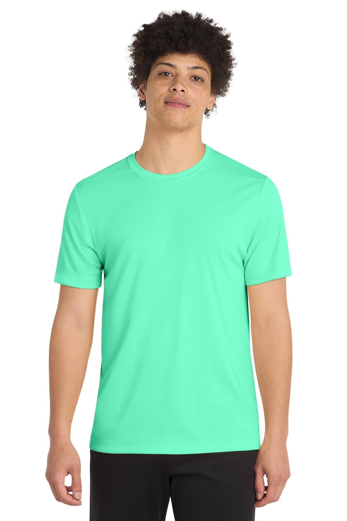 Custom logo Sport-Tek ® Posi-UV® Pro Tee. ST420 in Bright Seafoam