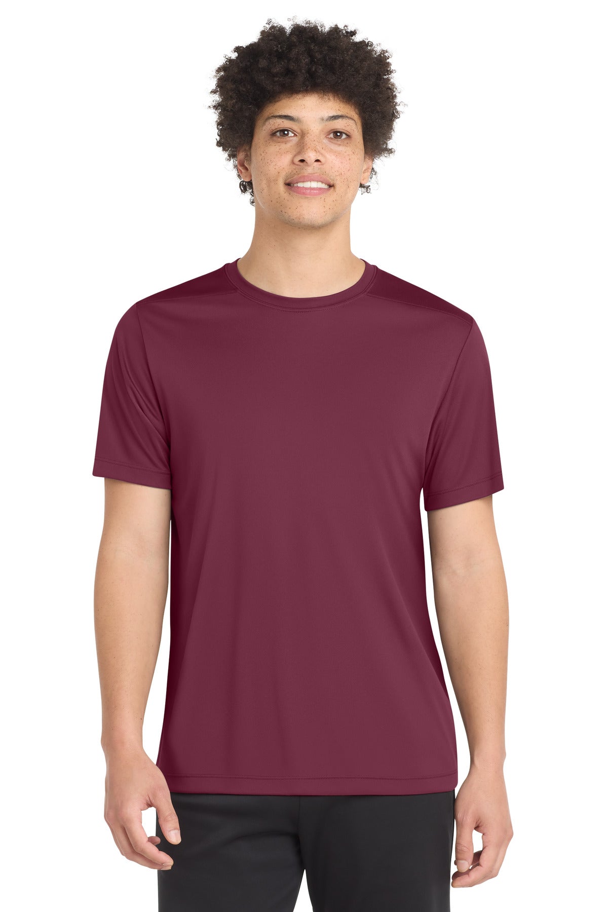 Custom logo Sport-Tek ® Posi-UV® Pro Tee. ST420 in Cardinal