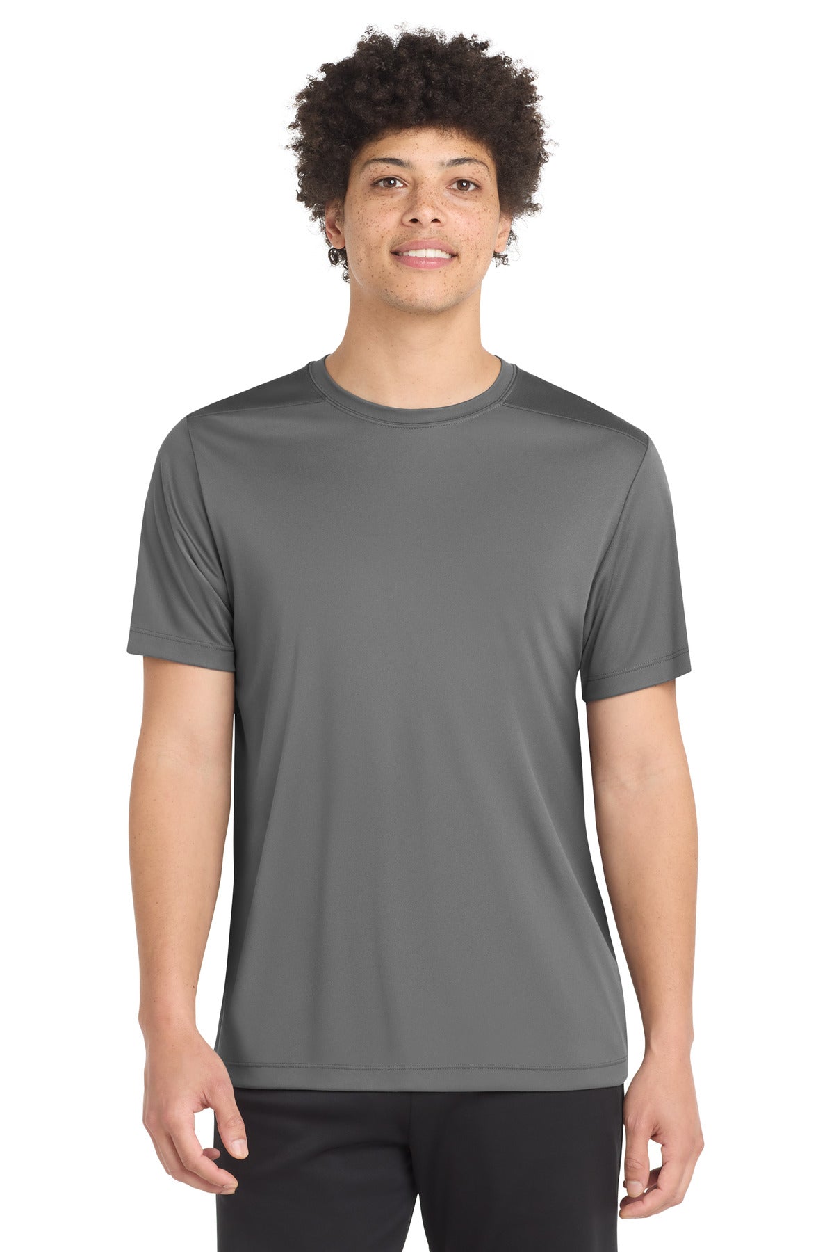Custom logo Sport-Tek ® Posi-UV® Pro Tee. ST420 in Dark Smoke Grey
