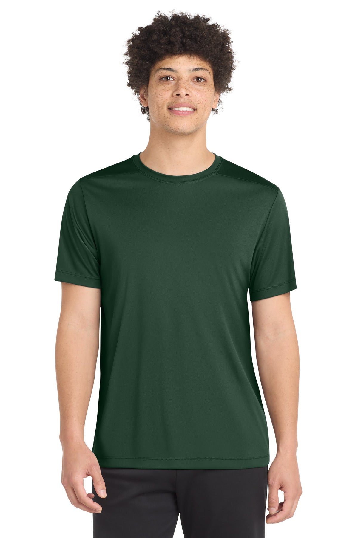 Custom logo Sport-Tek ® Posi-UV® Pro Tee. ST420 in Forest Green