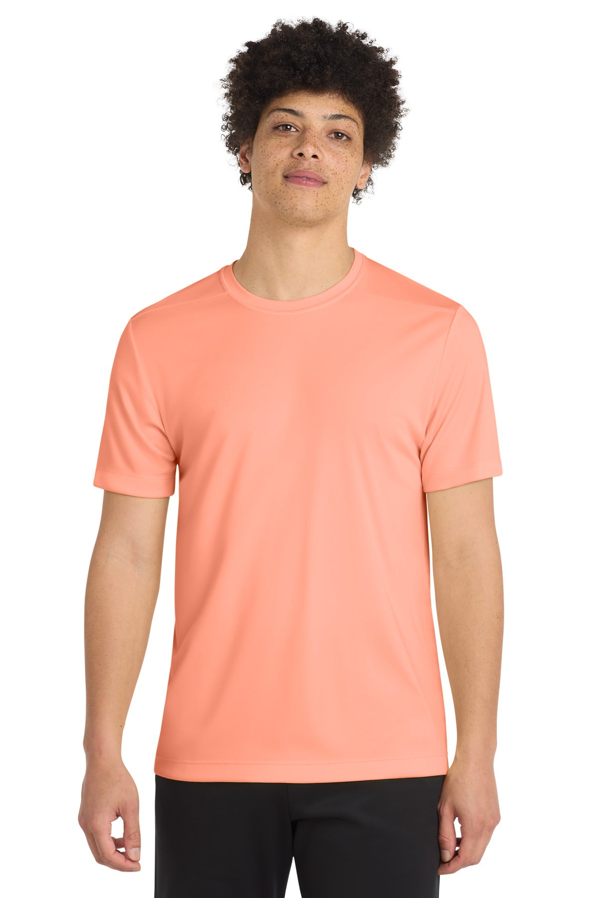 Custom logo Sport-Tek ® Posi-UV® Pro Tee. ST420 in Soft Coral