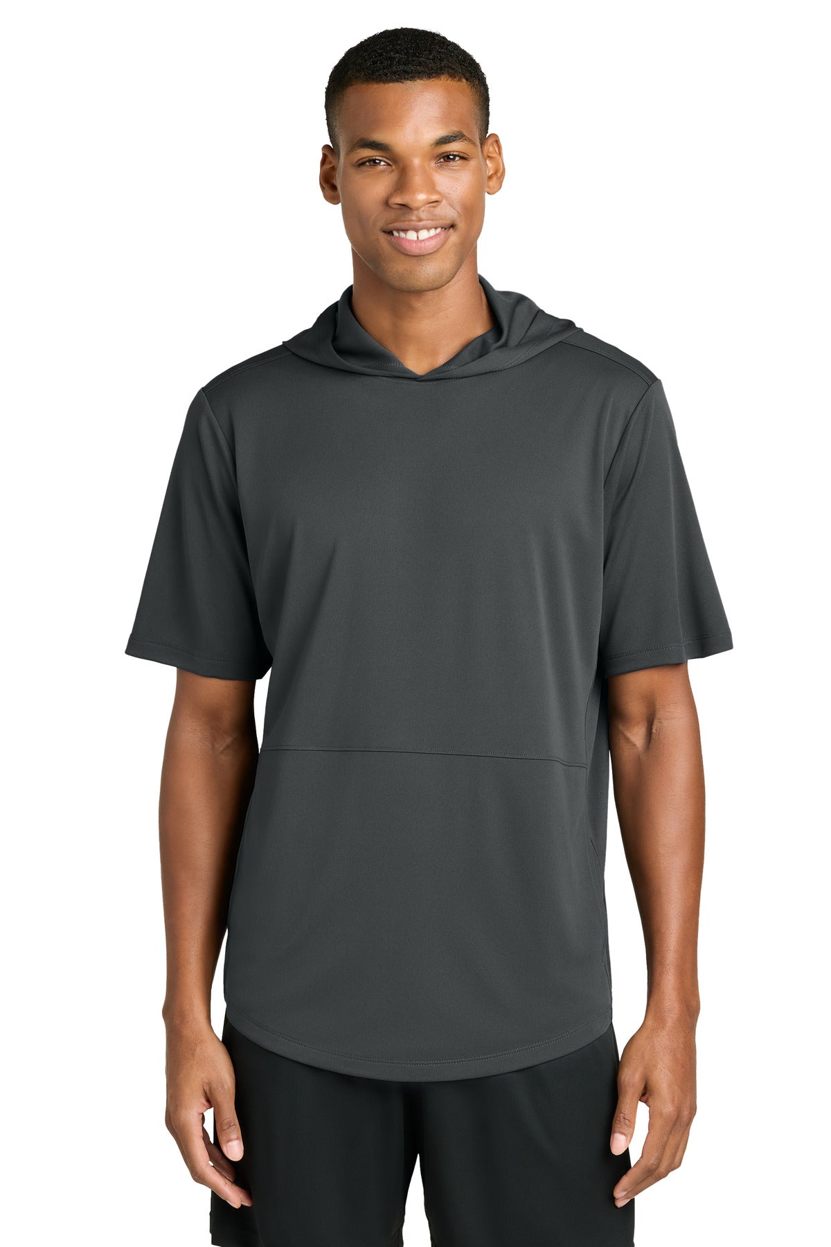 Custom logo Sport-Tek® Club Short Sleeve Hoodie ST445 in Iron Grey