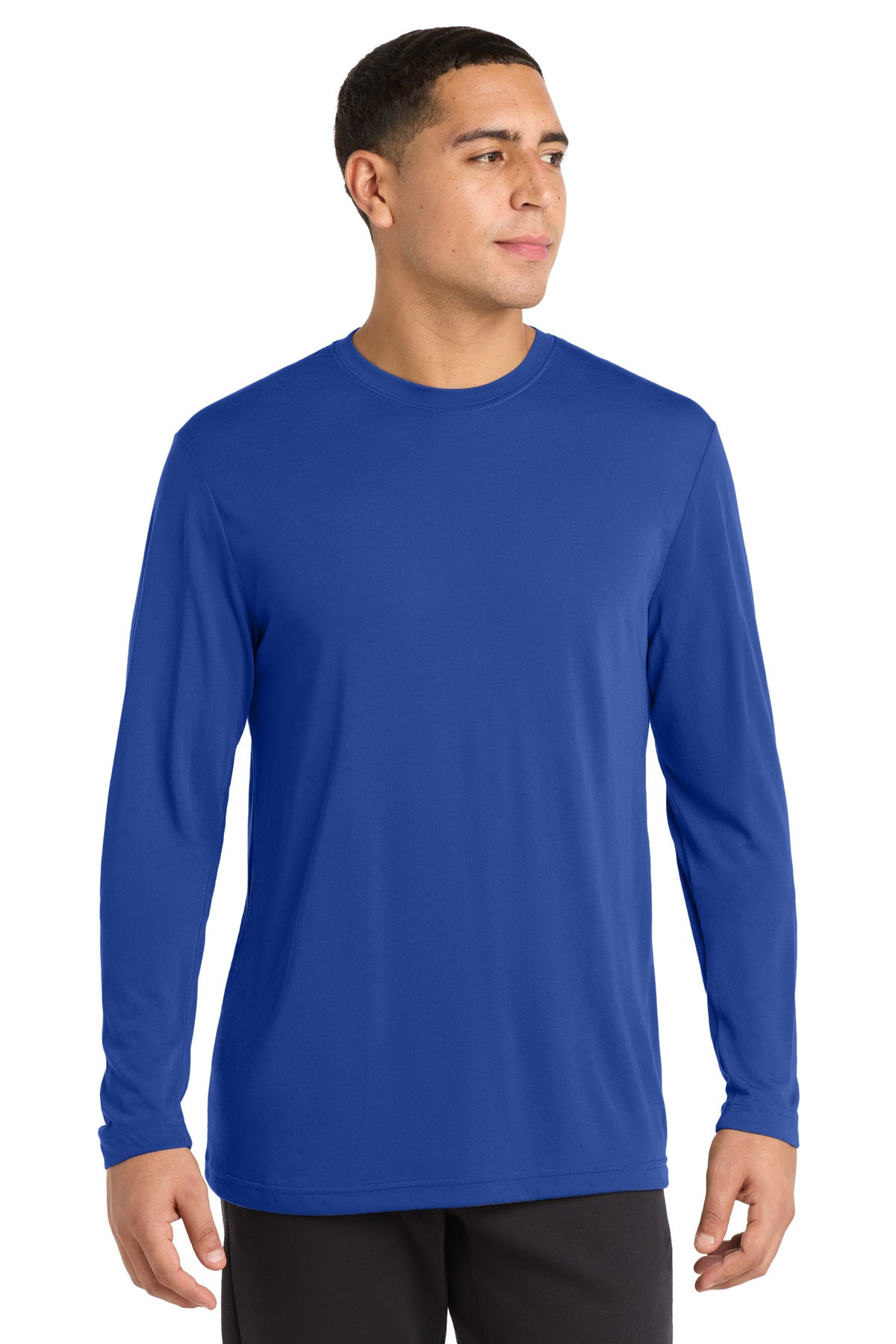Custom logo Sport-Tek® Long Sleeve PosiCharge® Competitor™ Cotton Touch™ Tee. ST450LS in True Royal