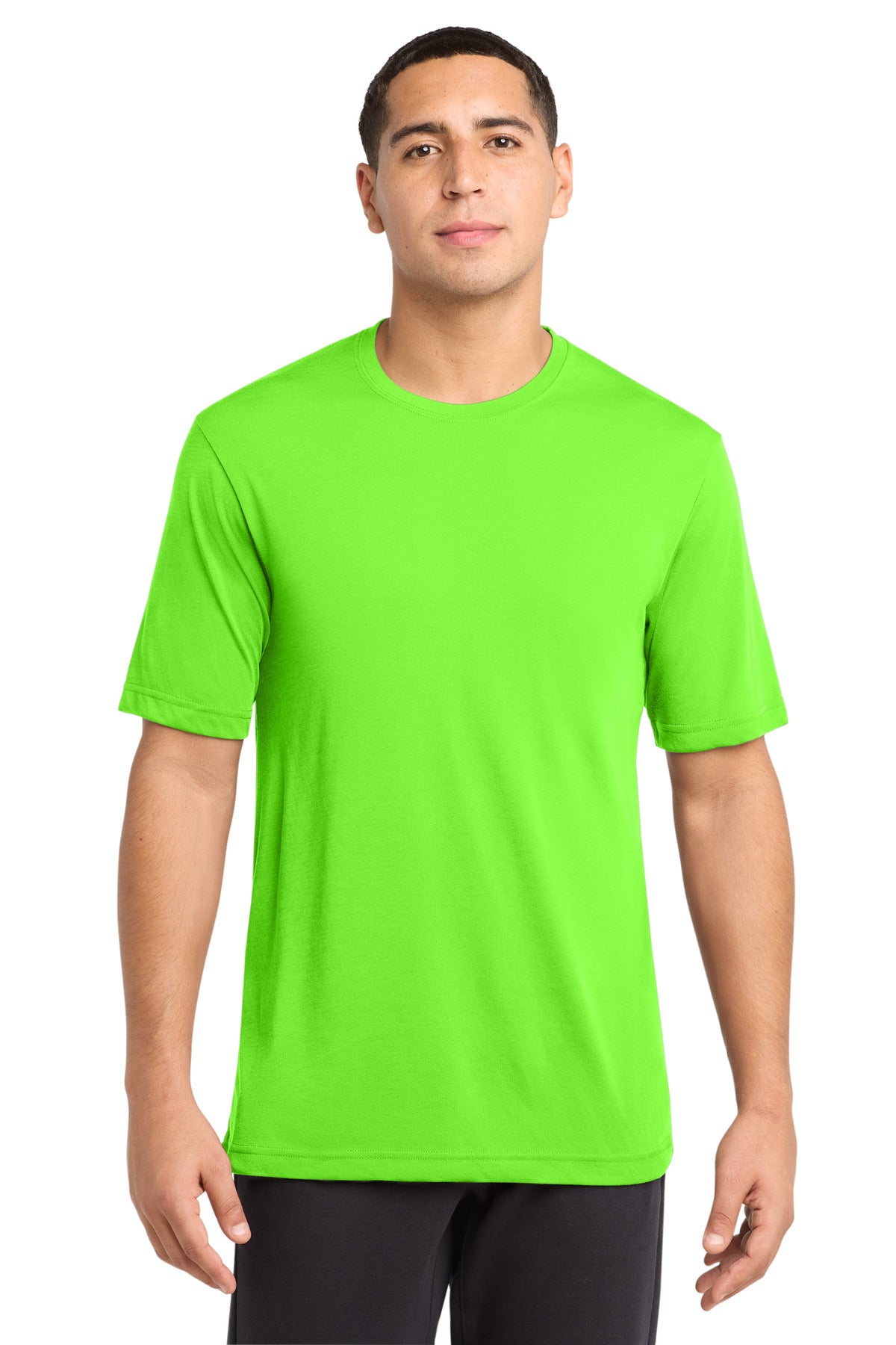 Custom logo Sport-Tek® PosiCharge® Competitor™ Cotton Touch™ Tee. ST450 in Neon Green