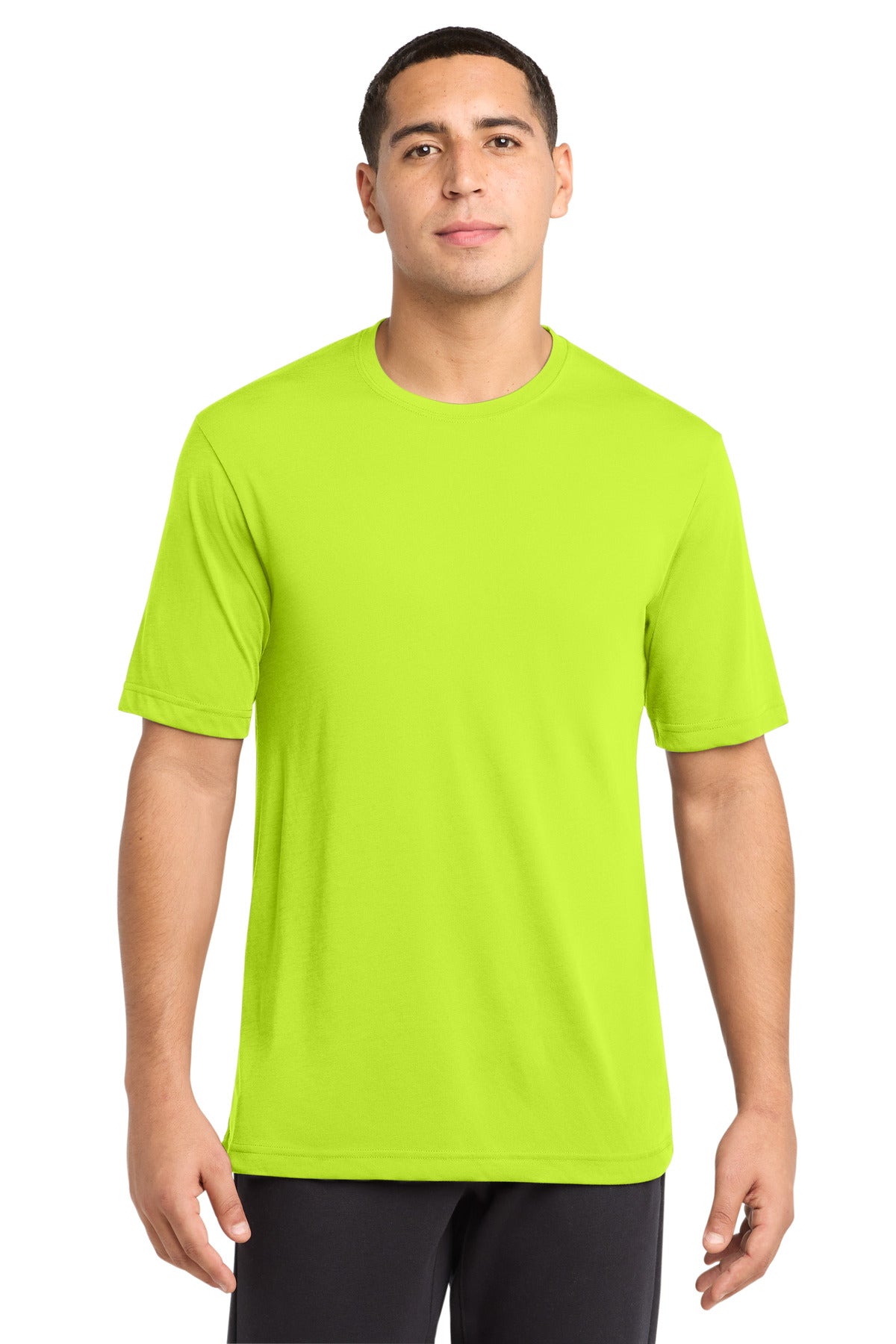 Custom logo Sport-Tek® PosiCharge® Competitor™ Cotton Touch™ Tee. ST450 in Neon Yellow