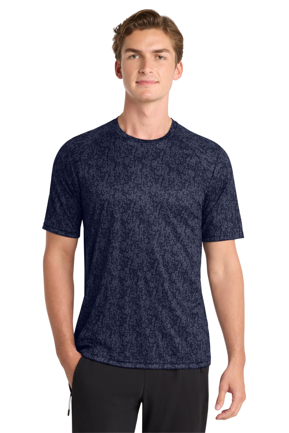 Custom logo Sport-Tek ® Digi Camo Tee. ST460 in True Navy