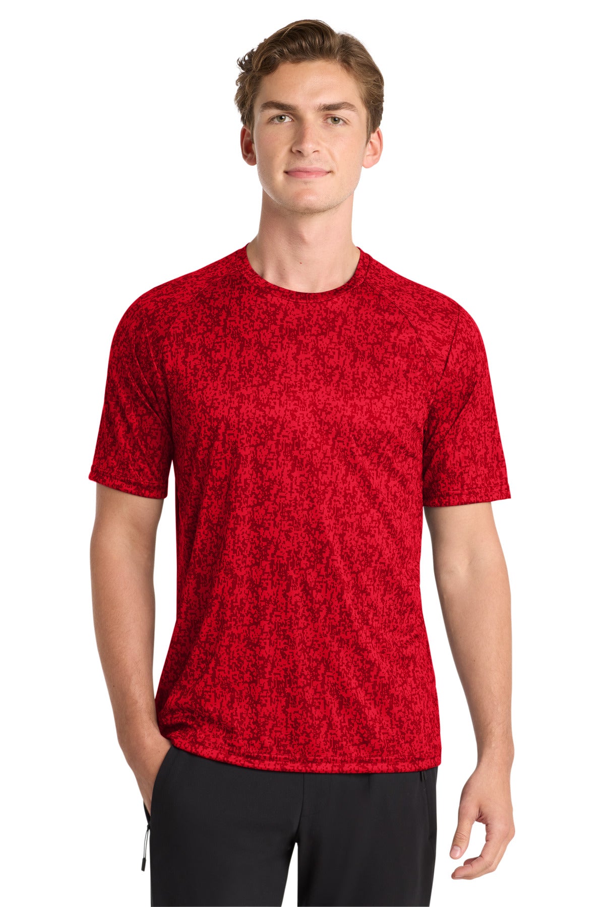 Custom logo Sport-Tek ® Digi Camo Tee. ST460 in True Red
