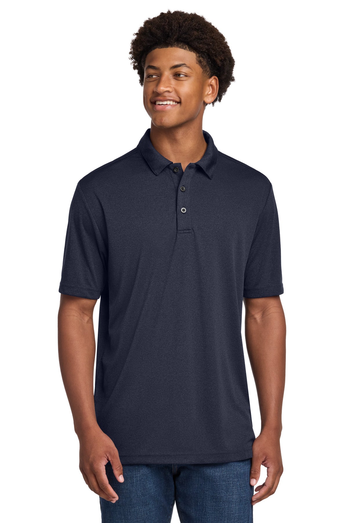 Custom logo Sport-Tek ® Endeavor Polo. ST467 in Deep Navy Heather
