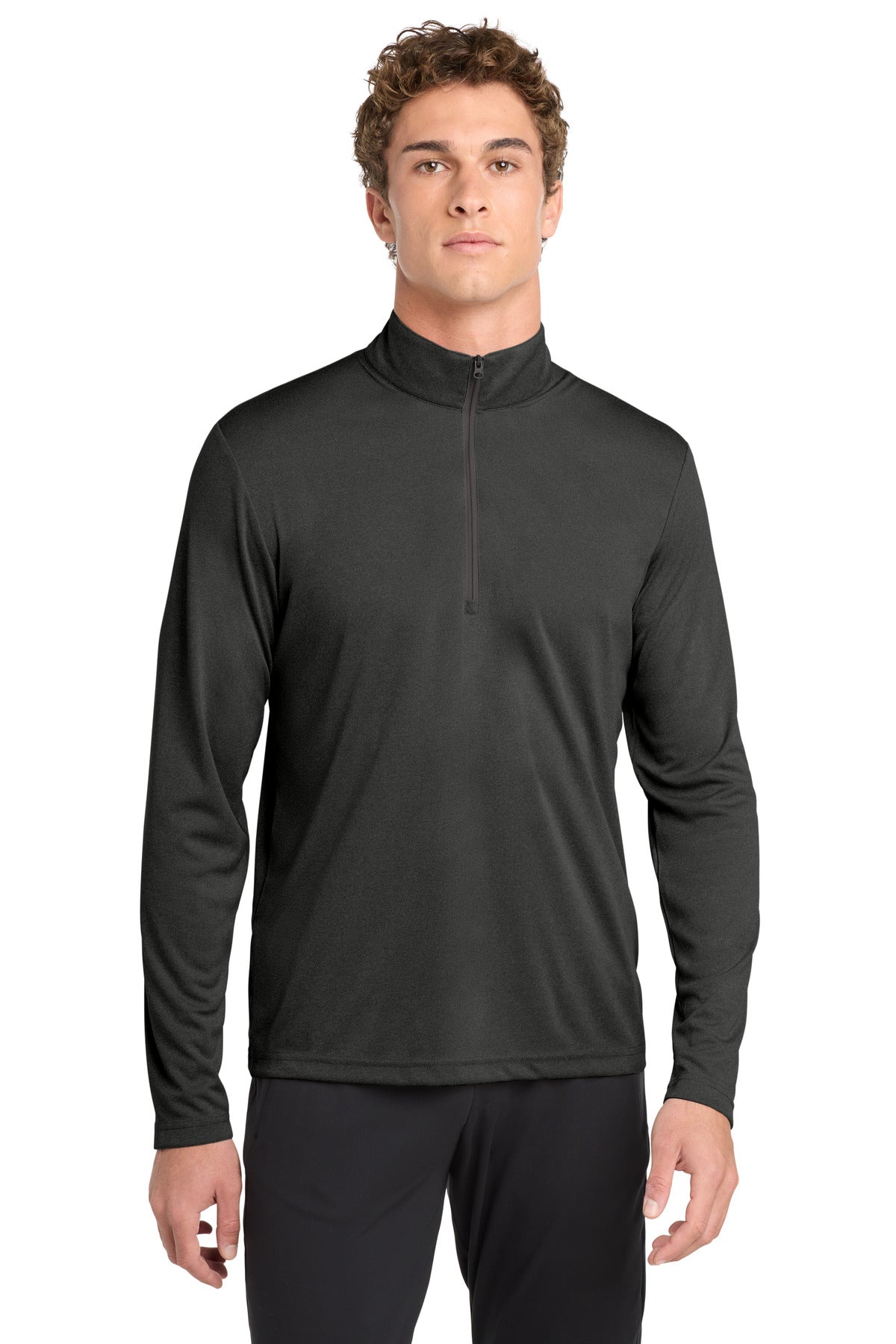 Custom logo Sport-Tek ® Endeavor 1/2-Zip Pullover. ST469 in Black Heather