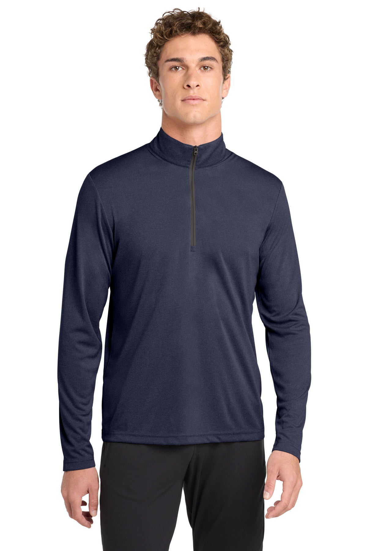 Custom logo Sport-Tek ® Endeavor 1/2-Zip Pullover. ST469 in Deep Navy Heather