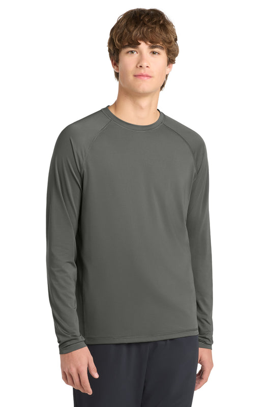 Custom logo Sport-Tek ® Long Sleeve Rashguard Tee. ST470LS in Dark Smoke Grey