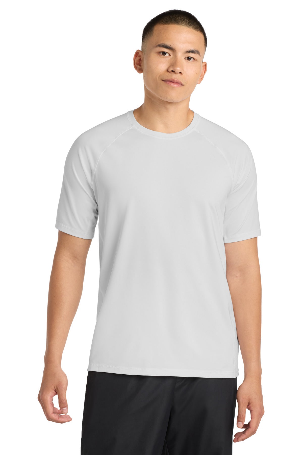 Custom logo Sport-Tek ® Rashguard Tee. ST470 in White