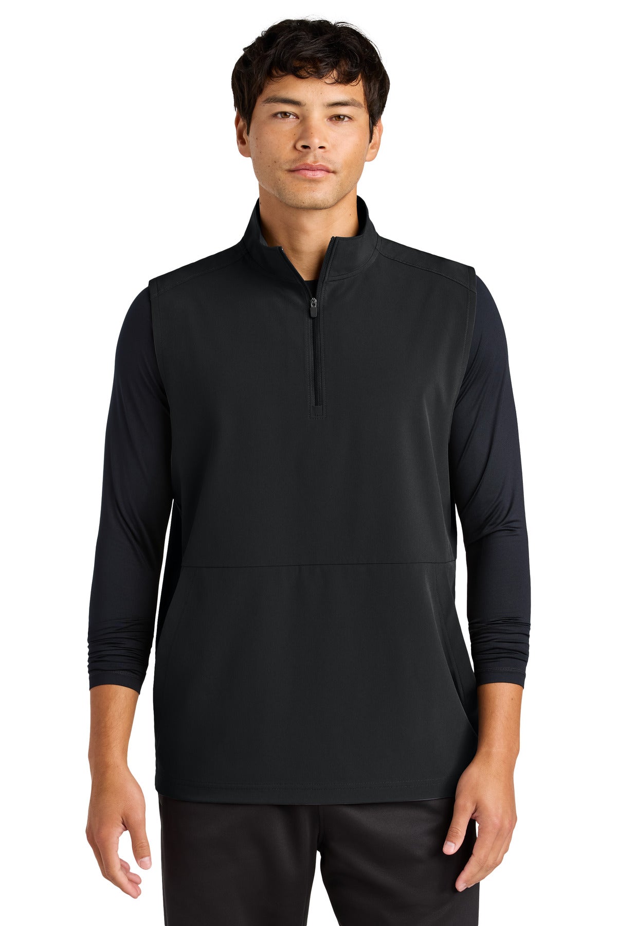 Custom logo Sport-Tek® Repeat 1/2-Zip Vest ST487 in Black