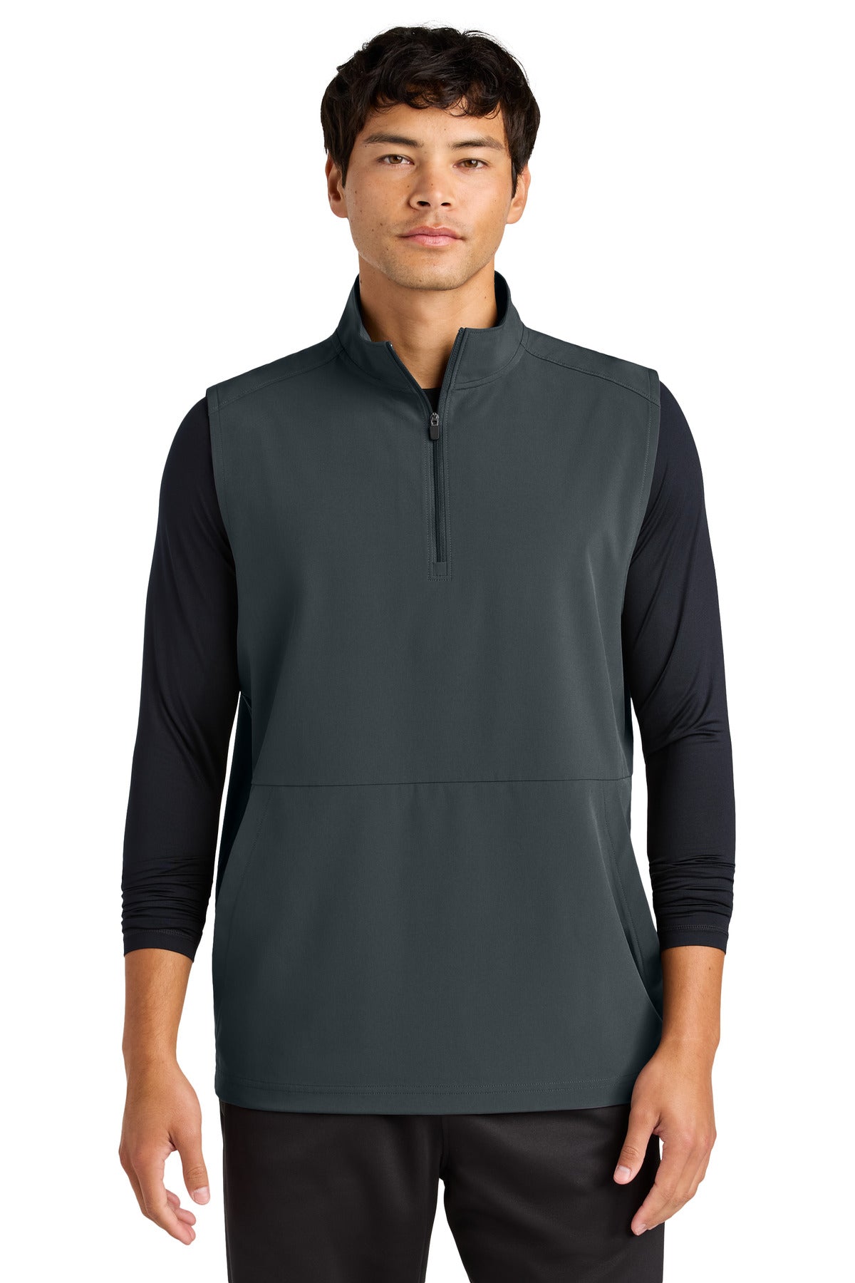Custom logo Sport-Tek® Repeat 1/2-Zip Vest ST487 in Iron Grey