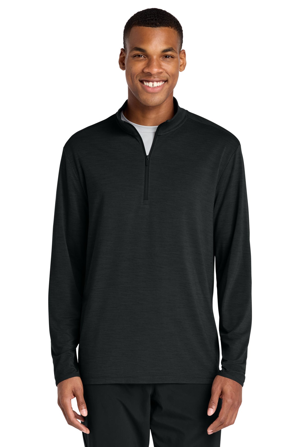 Custom logo Sport-Tek® Versa 1/4-Zip ST491 in Black