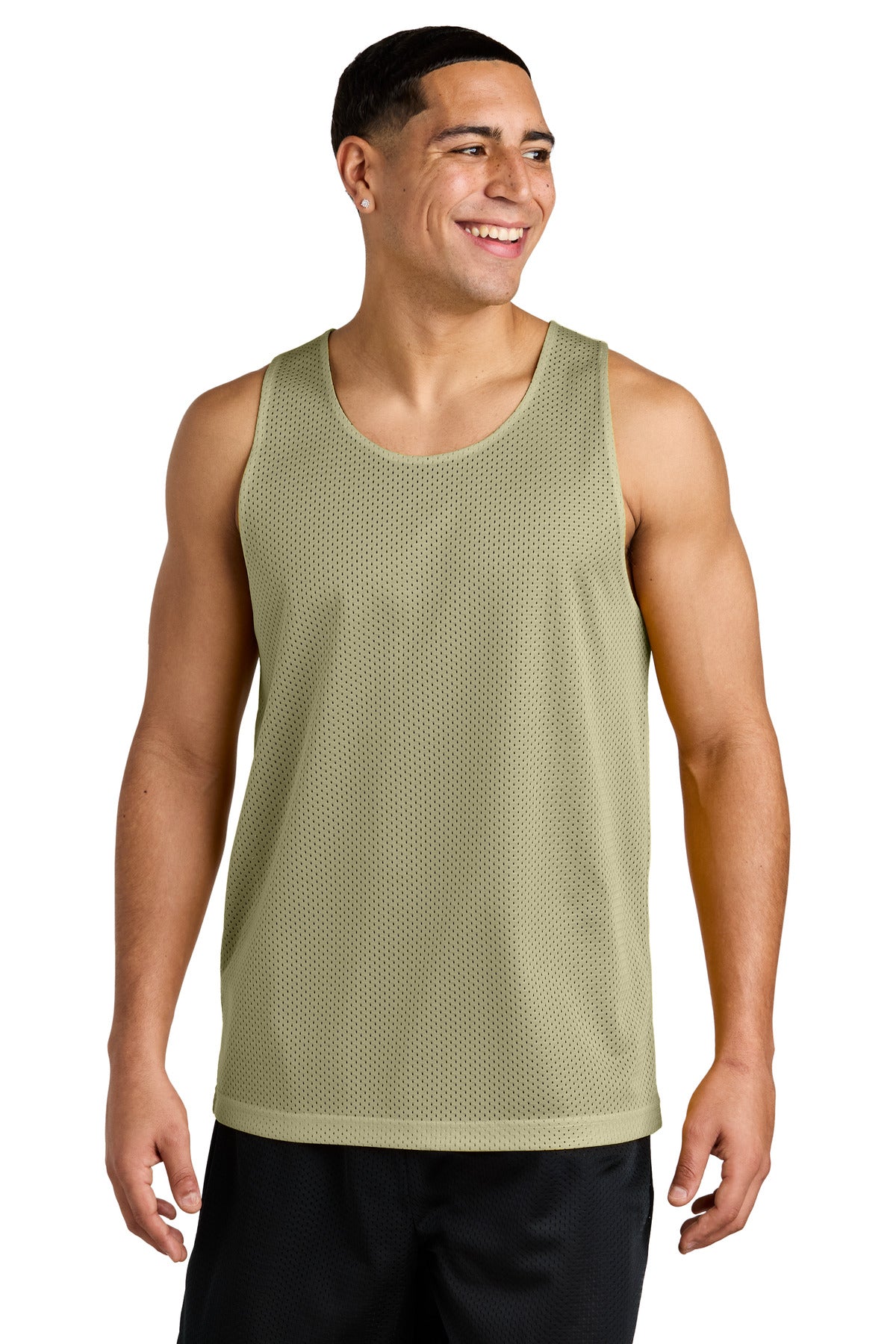 Custom logo Sport-Tek® PosiCharge® Reversible Mesh Tank ST5000 in Vegas Gold/ Black