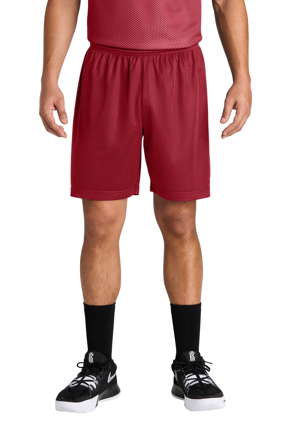 Custom logo Sport-Tek® PosiCharge® Mesh 7  Short ST5100 in Deep Red