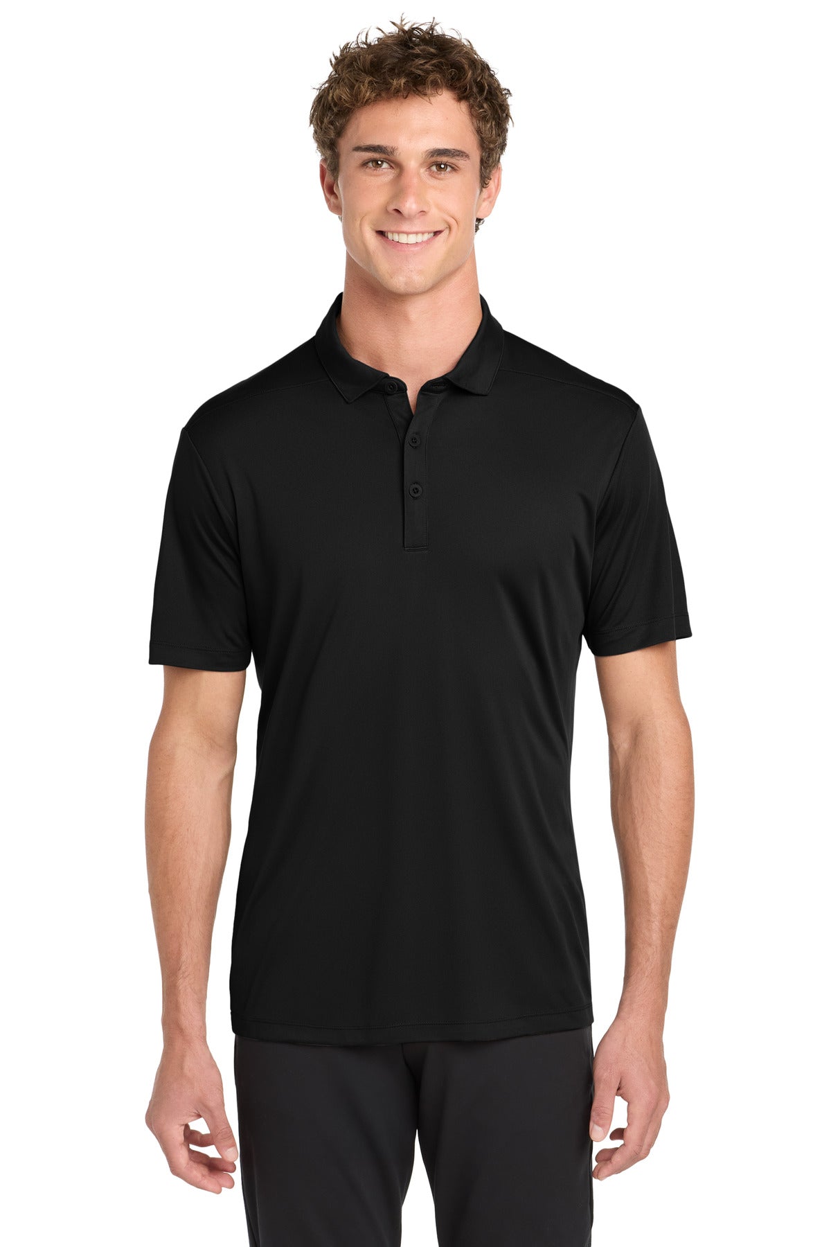 Custom logo Sport-Tek ®  Posi-UV®  Pro Polo. ST520 in Black