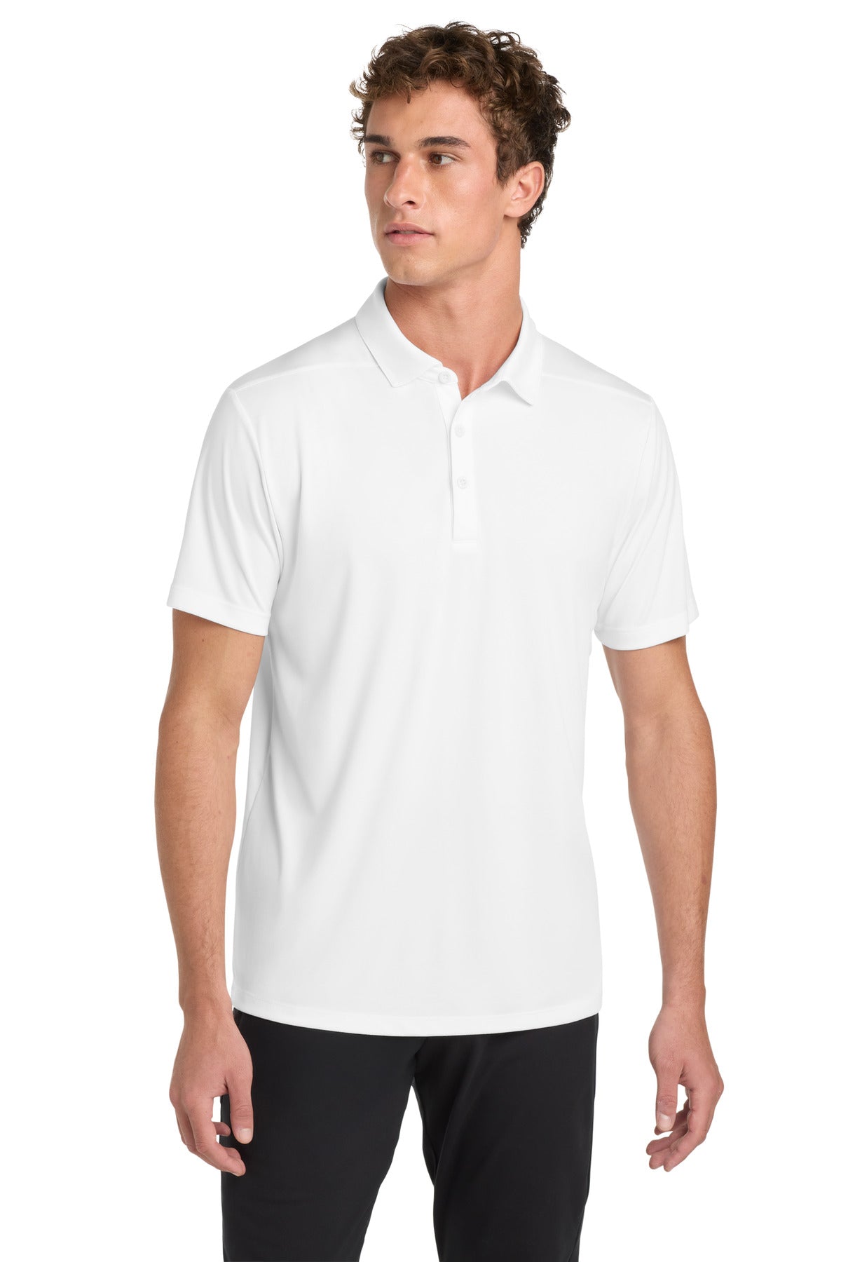 Custom logo Sport-Tek ®  Posi-UV®  Pro Polo. ST520 in White