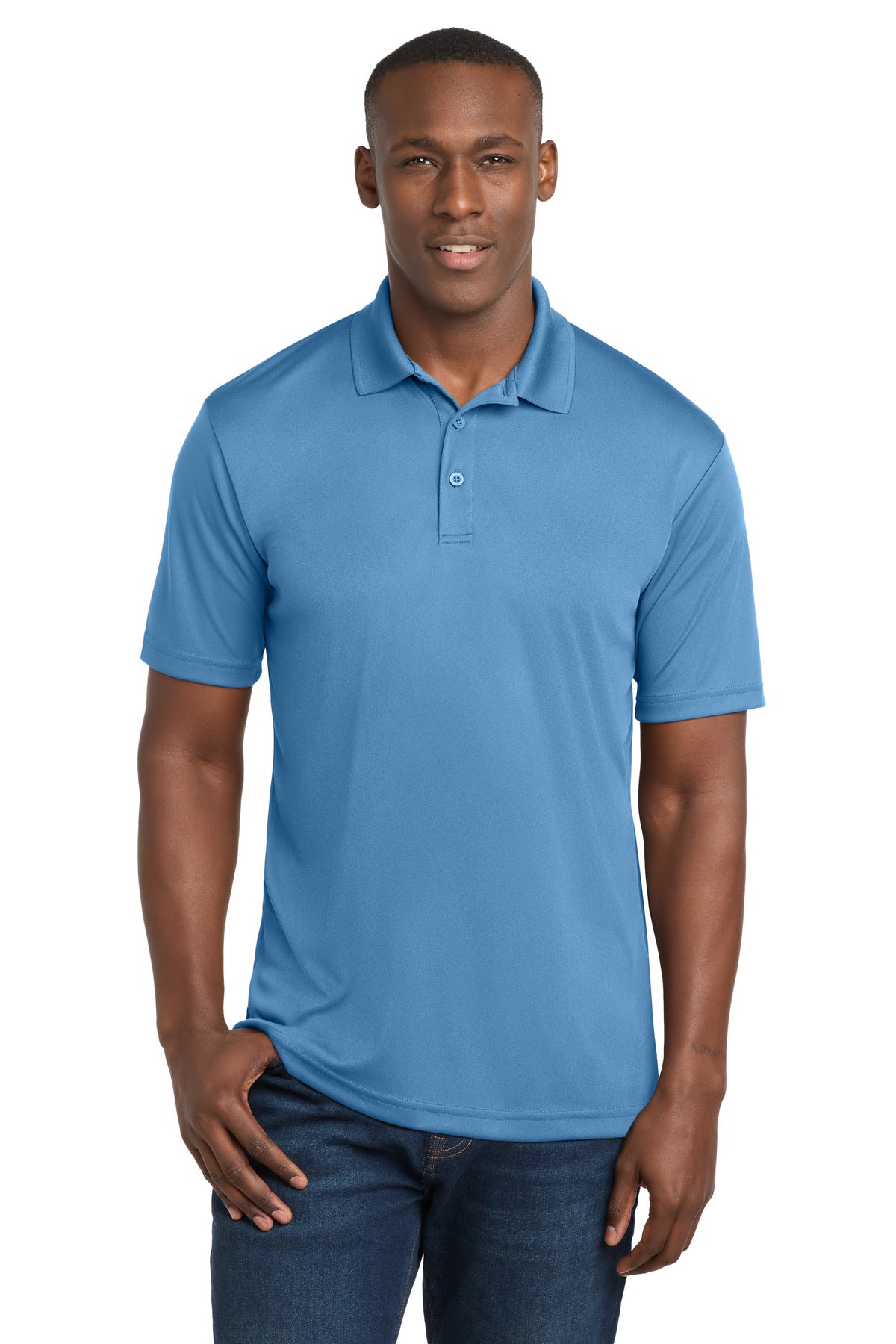 Custom logo Sport-Tek ® PosiCharge ® Competitor ™ Polo. ST550 in Carolina Blue