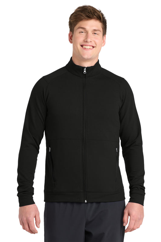Custom logo Sport-Tek® Sport-Wick® Flex Fleece Full-Zip. ST560 in Black