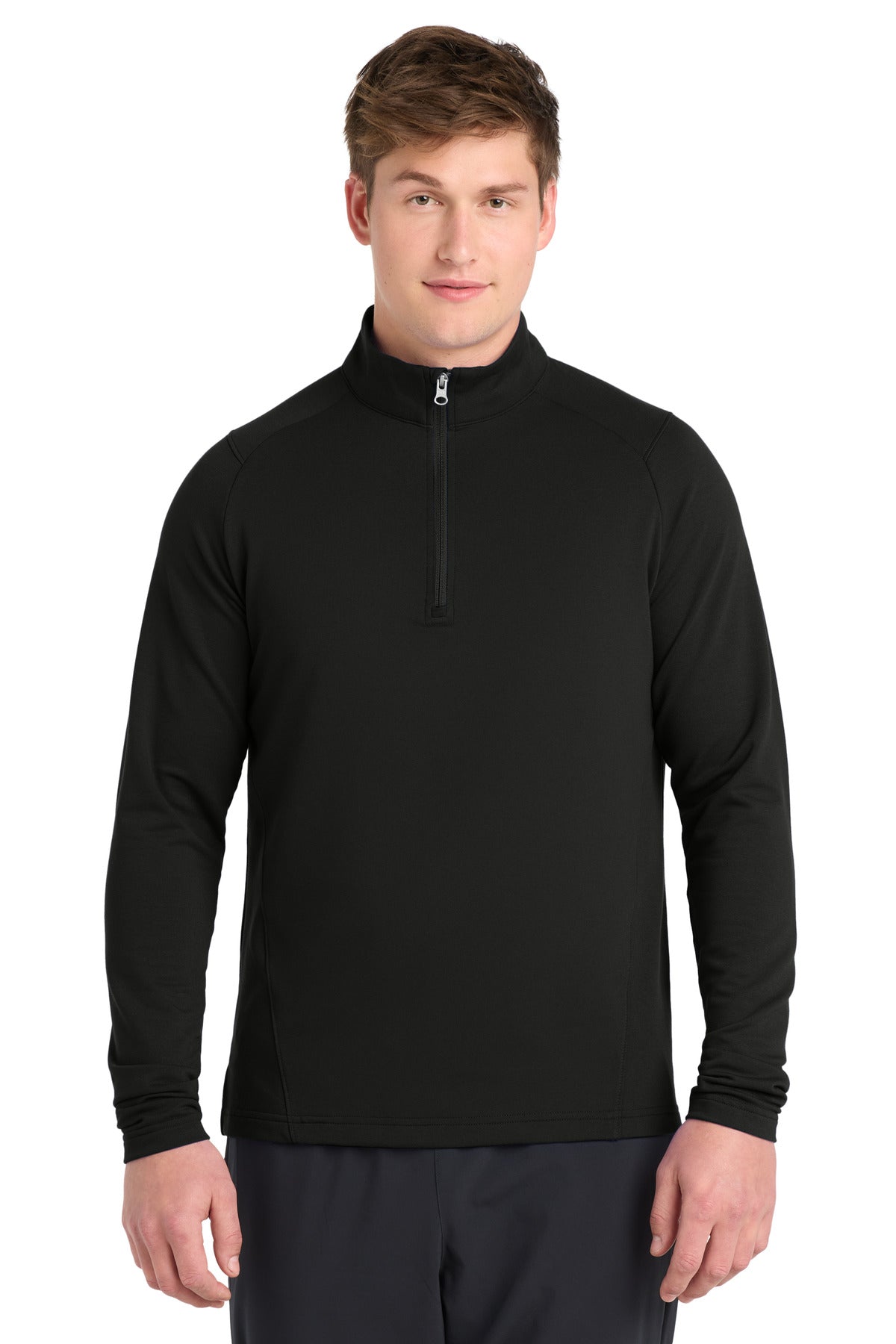 Custom logo Sport-Tek® Sport-Wick® Flex Fleece 1/4-Zip. ST561 in Black