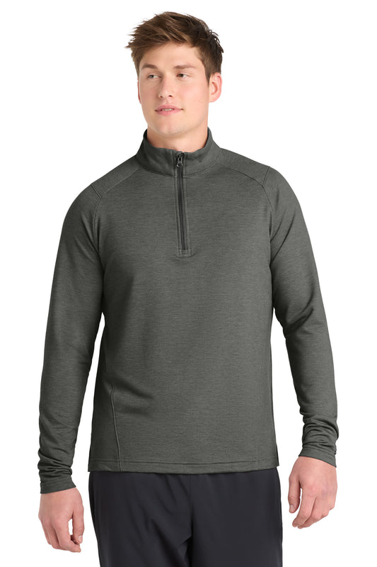 Custom logo Sport-Tek® Sport-Wick® Flex Fleece 1/4-Zip. ST561 in Dark Grey Heather