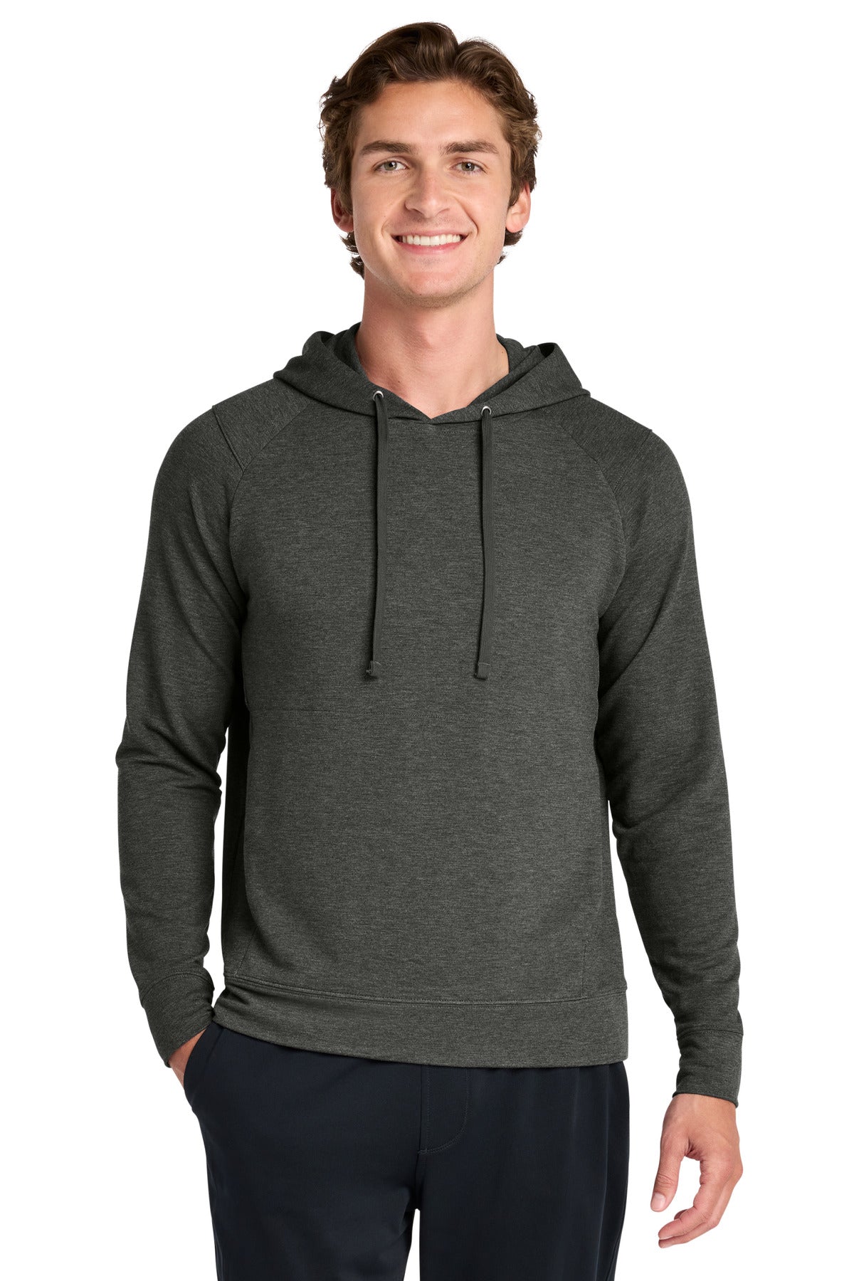 Custom logo Sport-Tek® Sport-Wick® Flex Fleece Pullover Hoodie ST562 in Dark Grey Heather