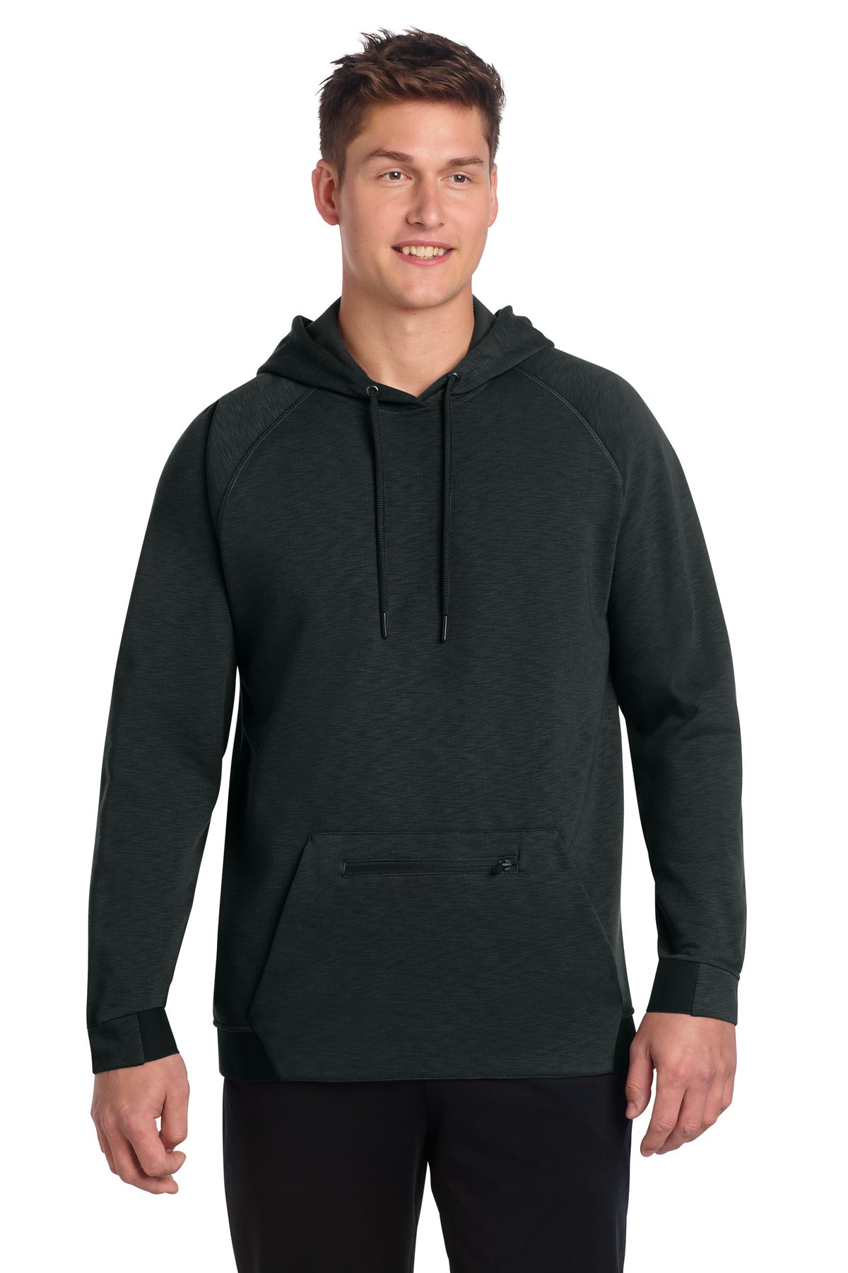 Custom logo Sport-Tek® PosiCharge® Strive Hooded Pullover ST571 in Black
