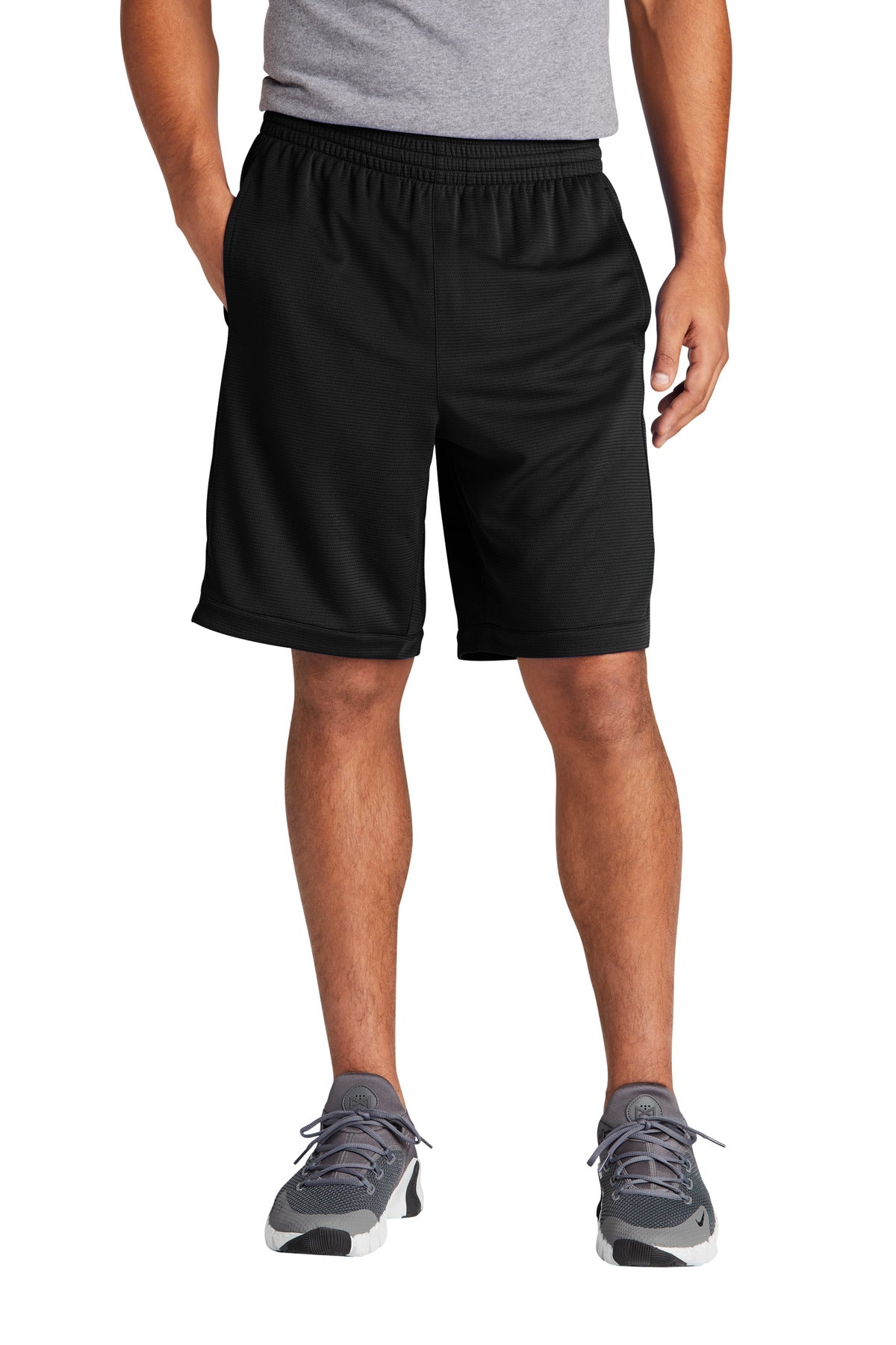 Custom logo Sport-Tek® PosiCharge® Position Short with Pockets ST575 in Black