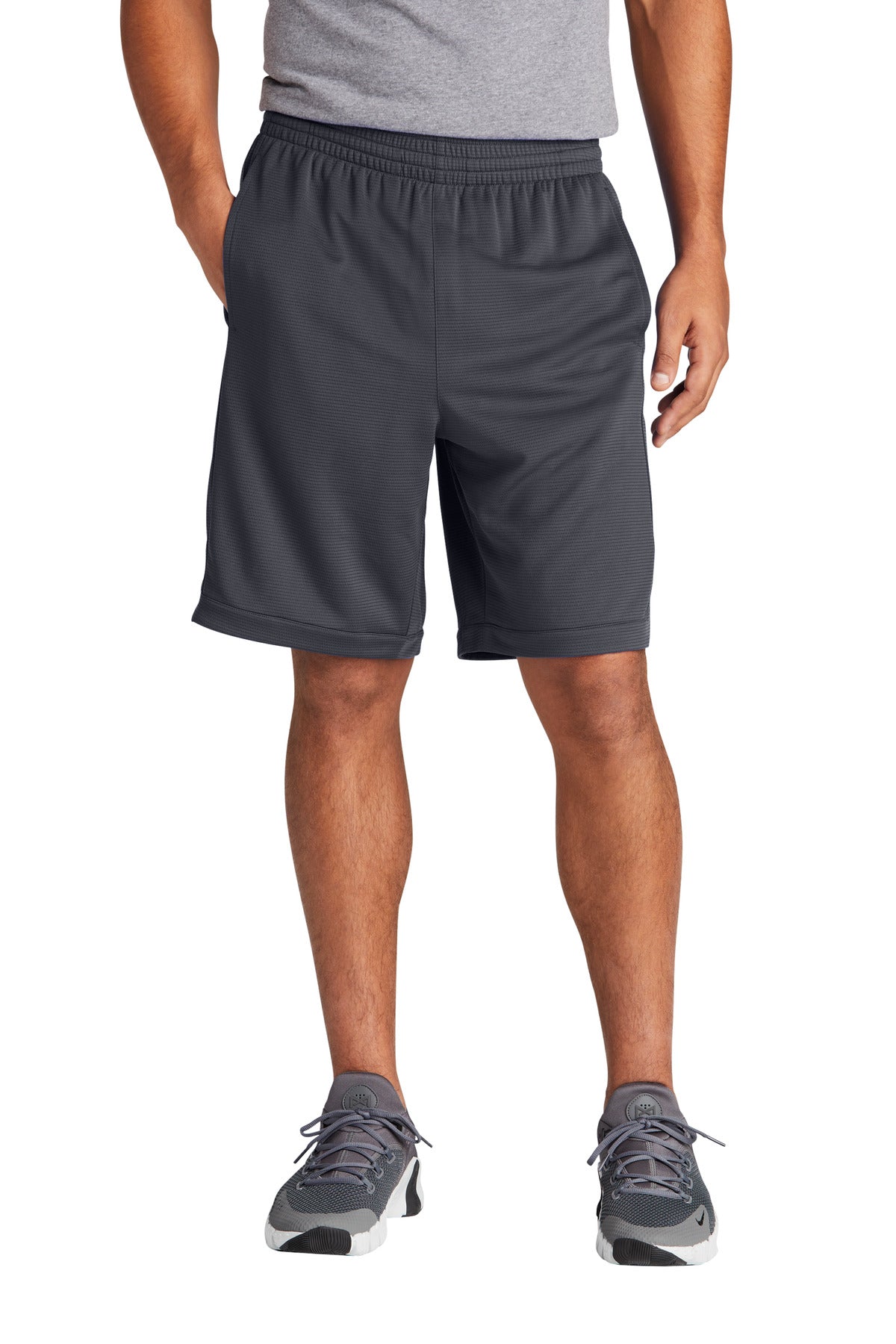 Custom logo Sport-Tek® PosiCharge® Position Short with Pockets ST575 in Graphite