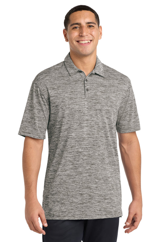 Custom logo Sport-Tek ® PosiCharge ® Electric Heather Polo. ST590 in Black Electric
