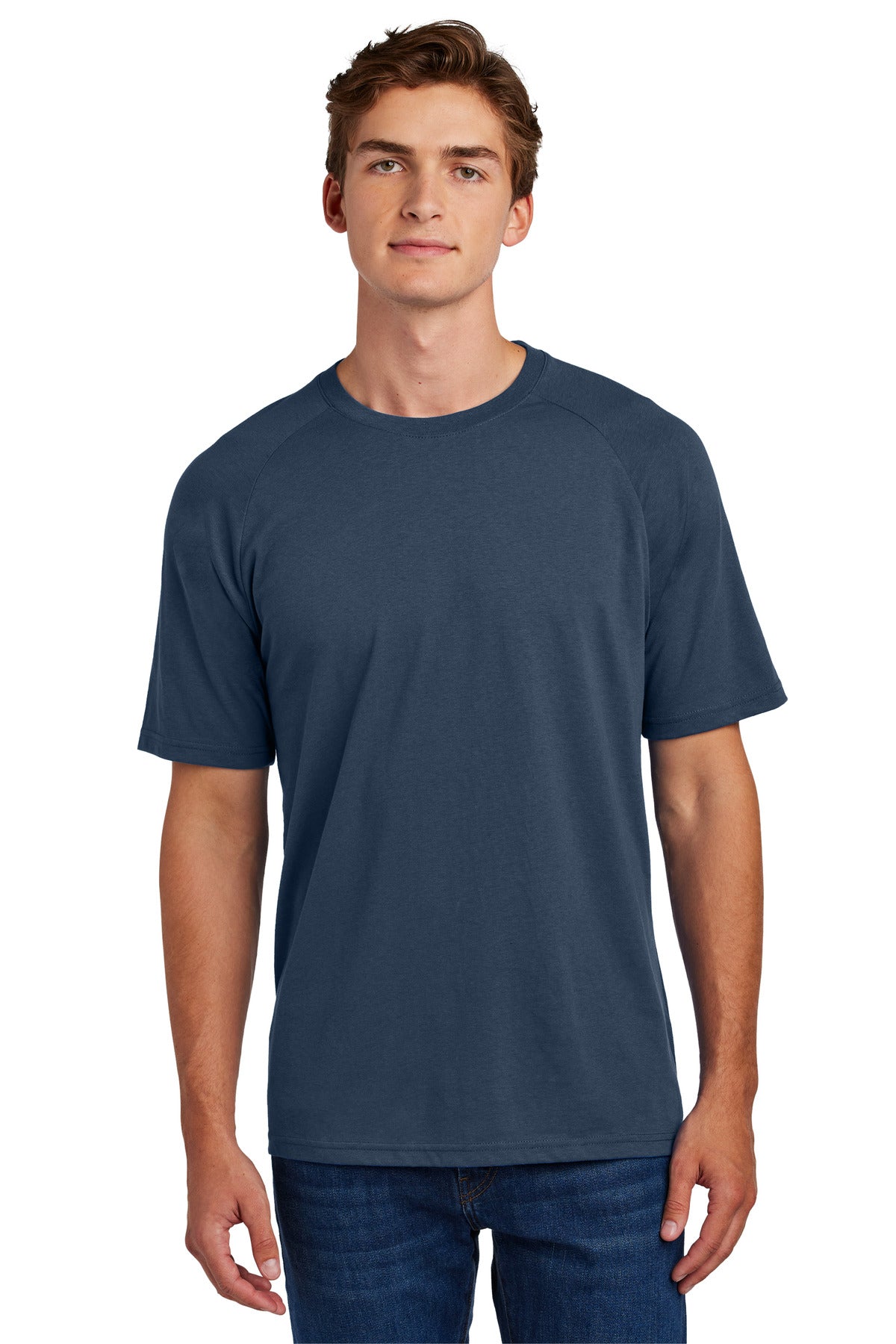 Custom logo Sport-Tek® Halftime Raglan Tee ST6040 in True Navy